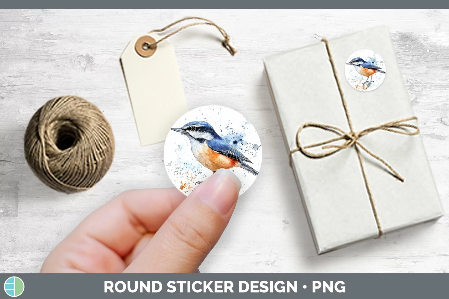 GorgeousWatercolor Bird Stickers design.