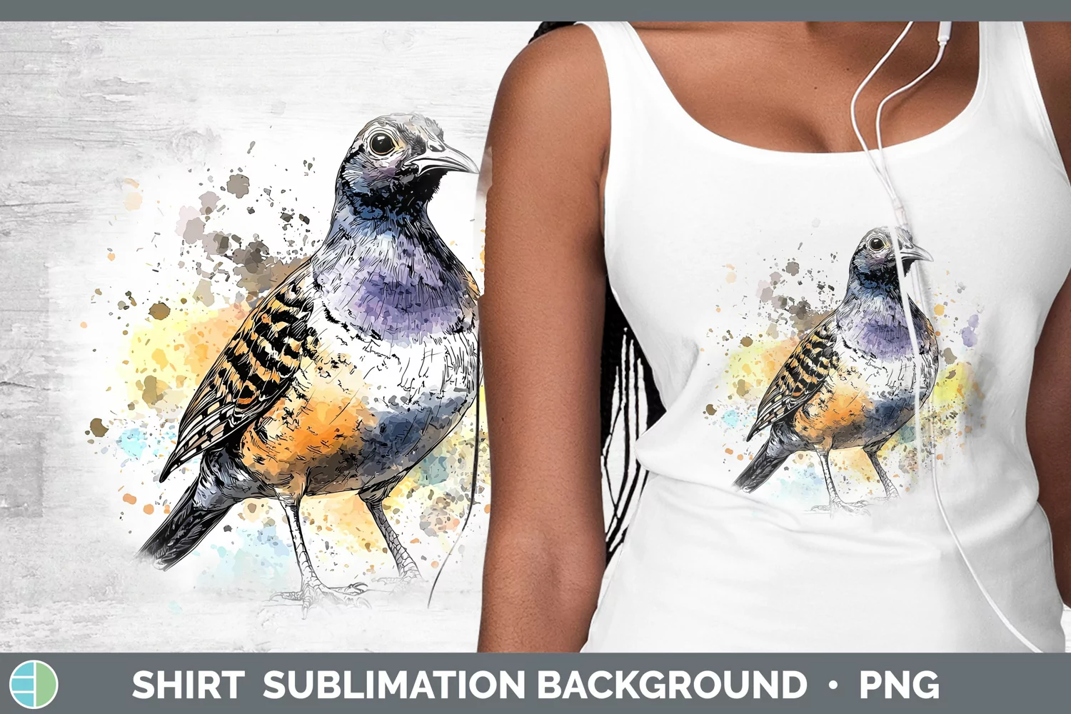 GorgeousWatercolor Bird Shirt design.