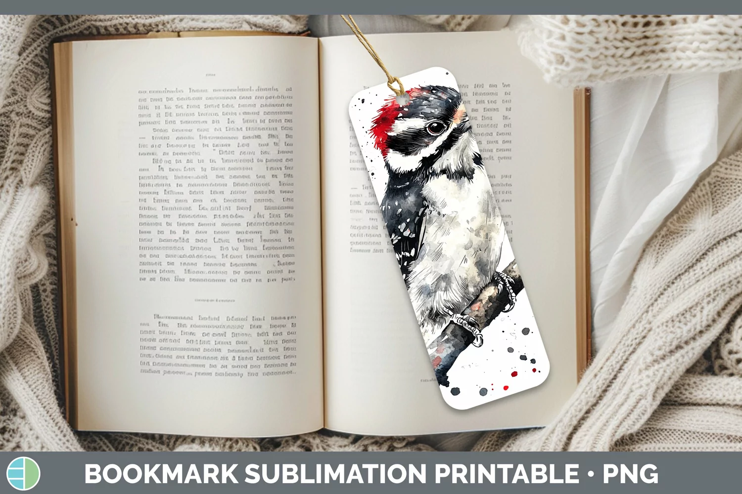 GorgeousWatercolor Bird Bookmark design.