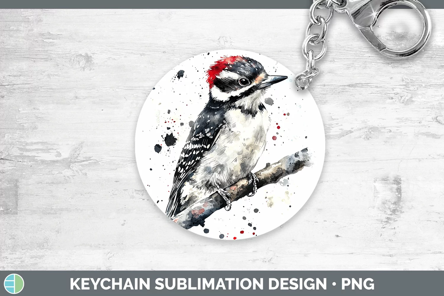 GorgeousWatercolor Bird Keychain design.