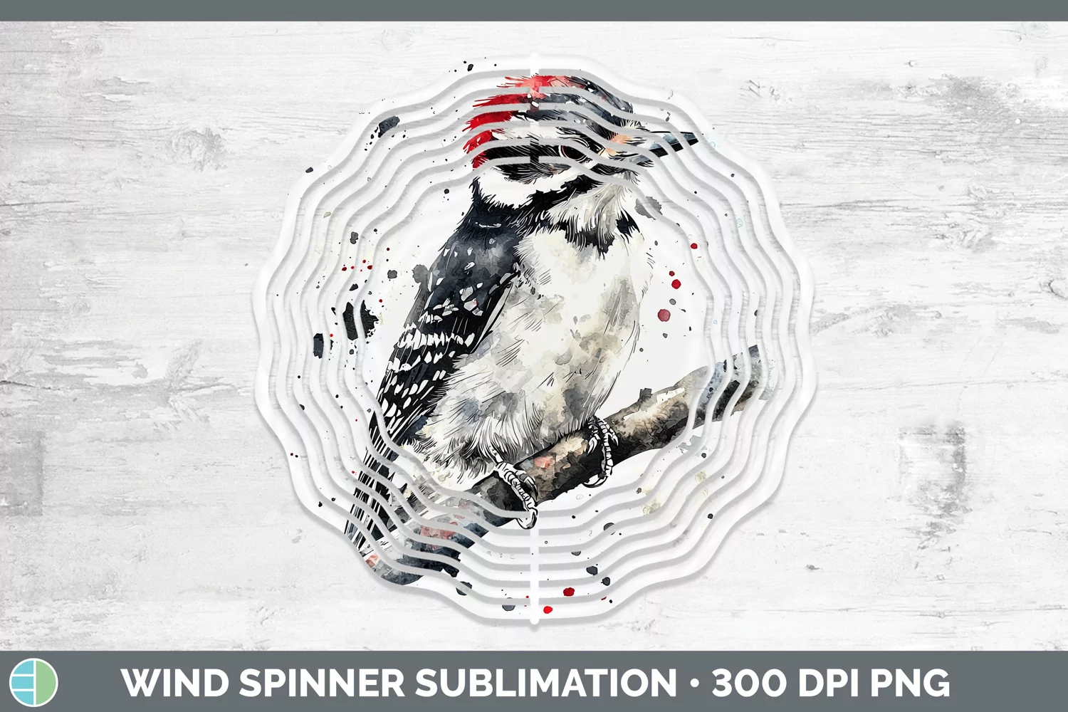 GorgeousWatercolor Bird Wind Spinner design.