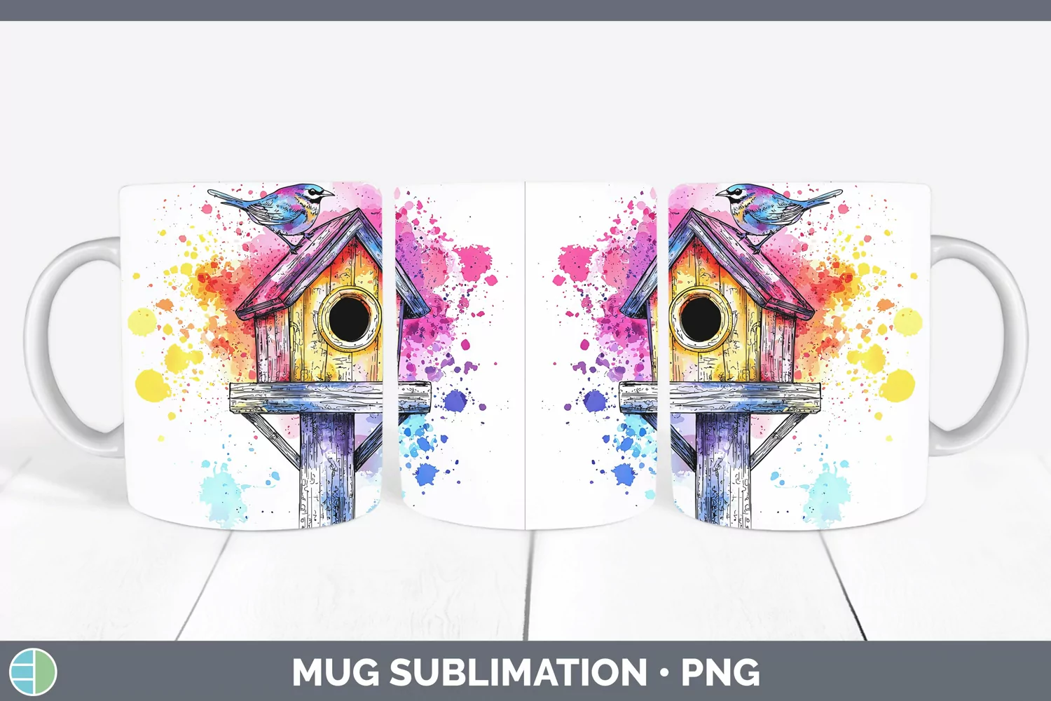 GorgeousWatercolor Mug Wrap design.