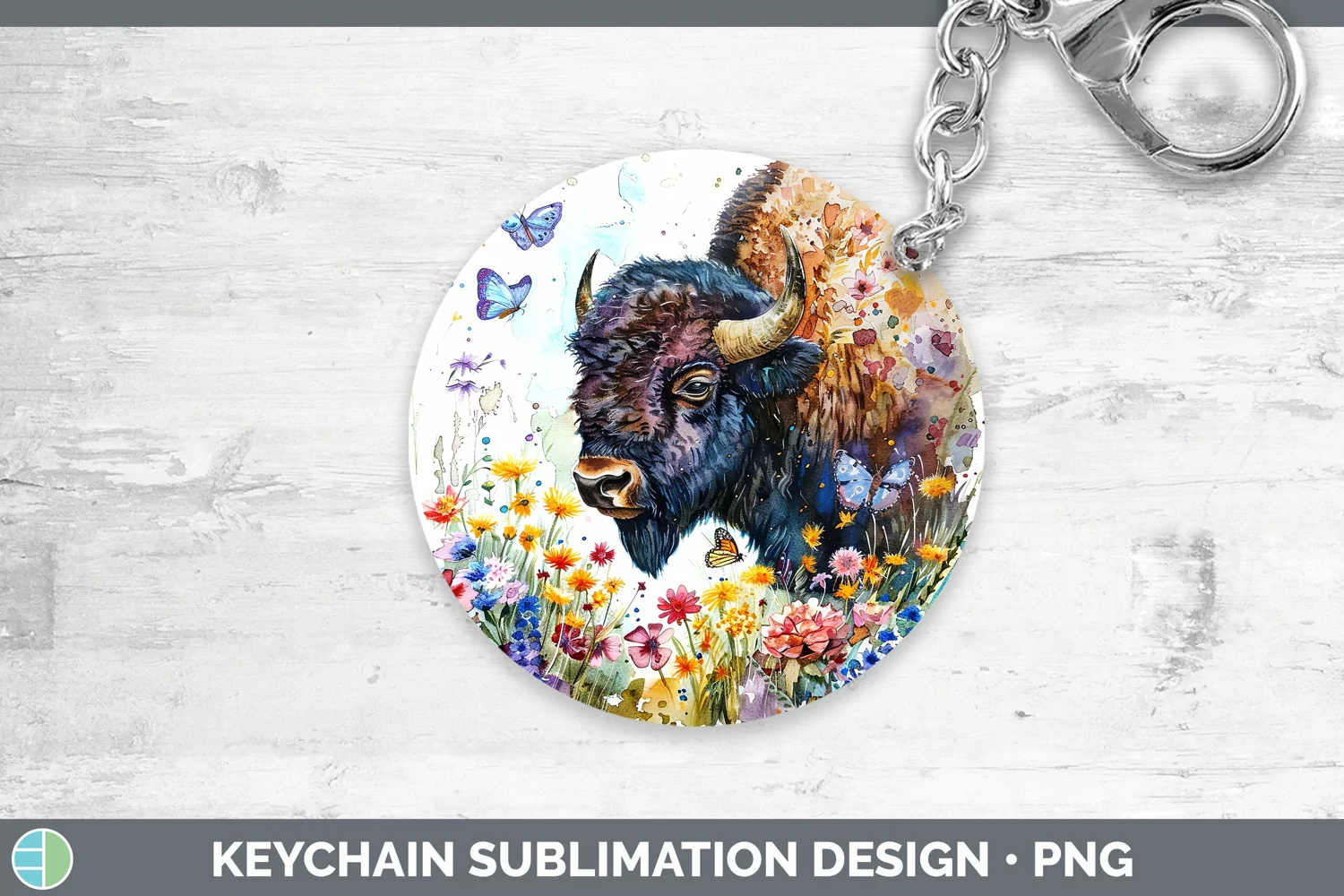 GorgeousWatercolor Keychain design.