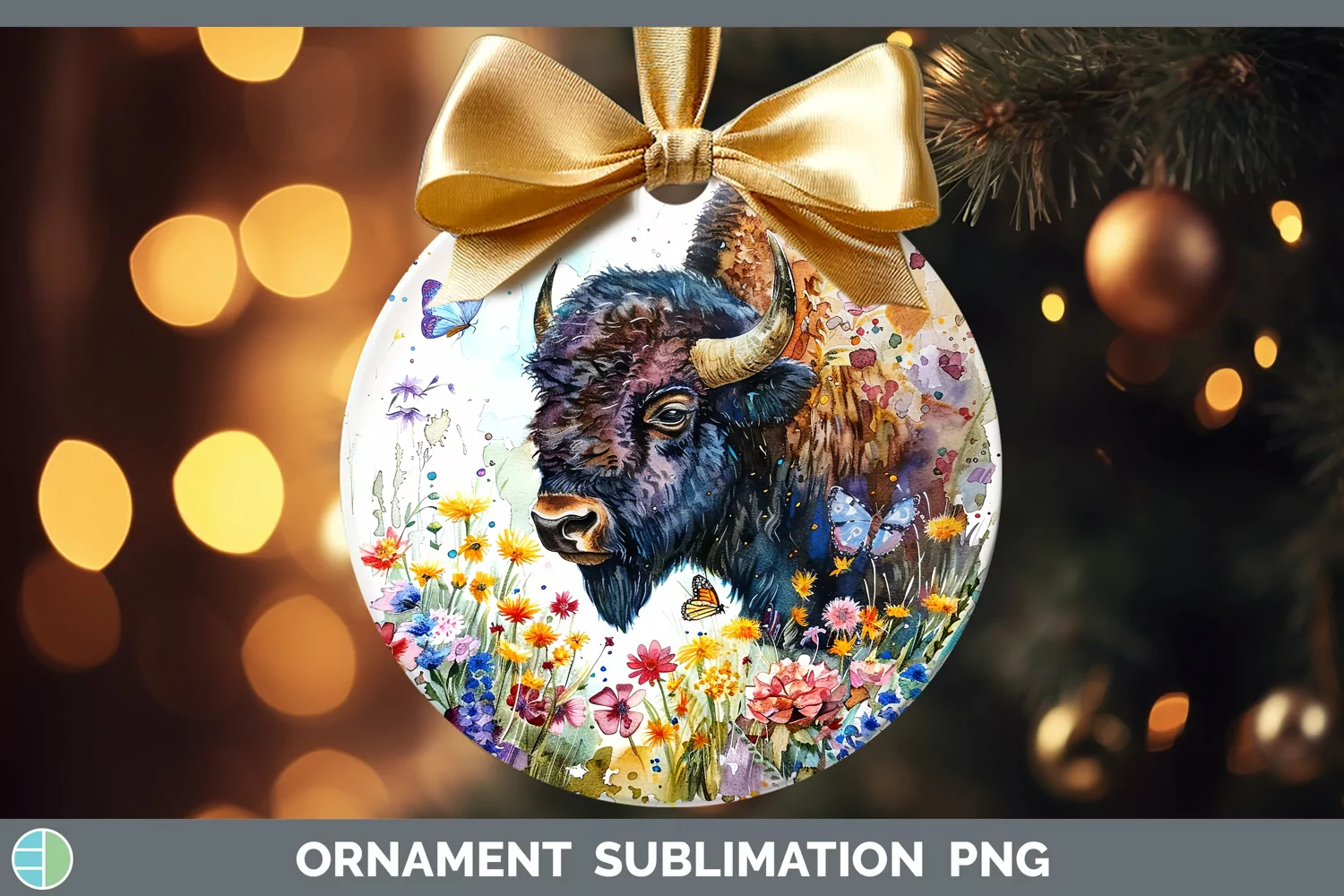 GorgeousWatercolor Ornament design.