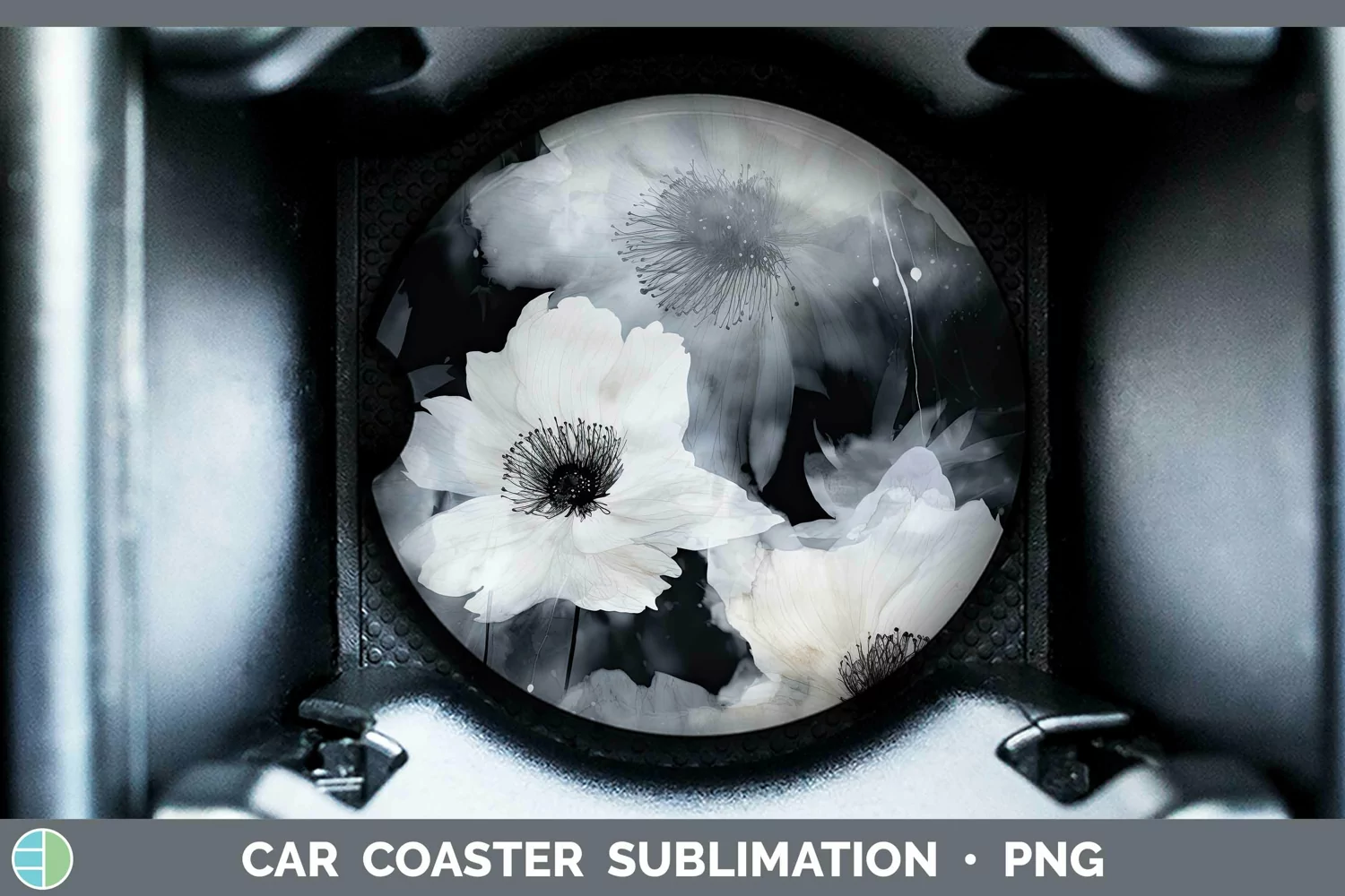 GorgeousWatercolor Car Coaster design.