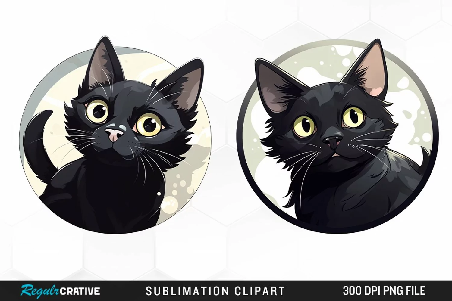 Watercolor Black Cat Illustration Clipart product image 1