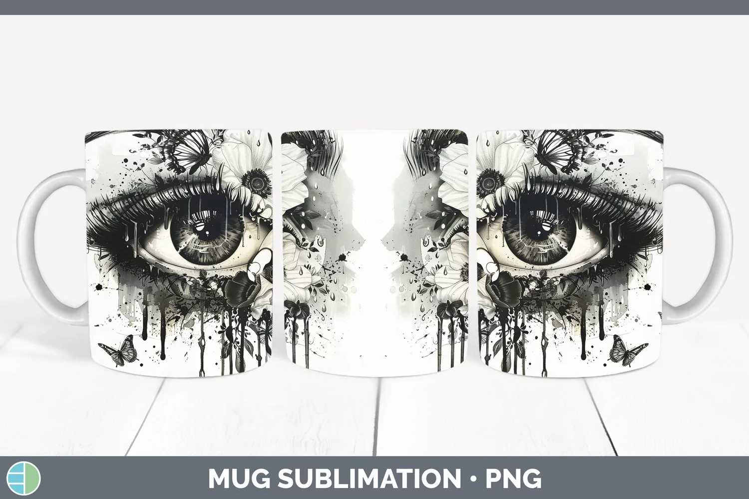 GorgeousWatercolor Mug Wrap design.