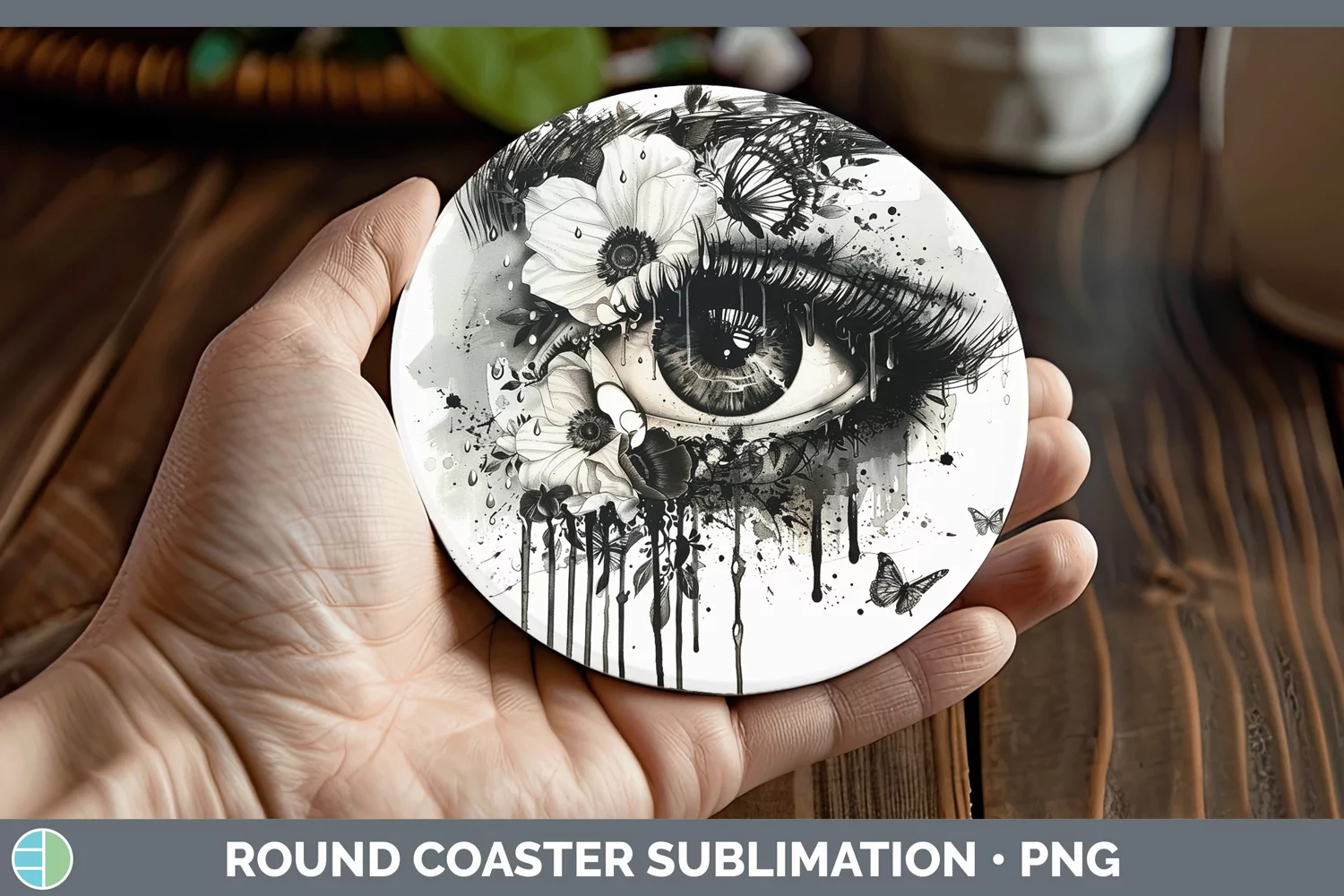 GorgeousWatercolor Round Coaster design.