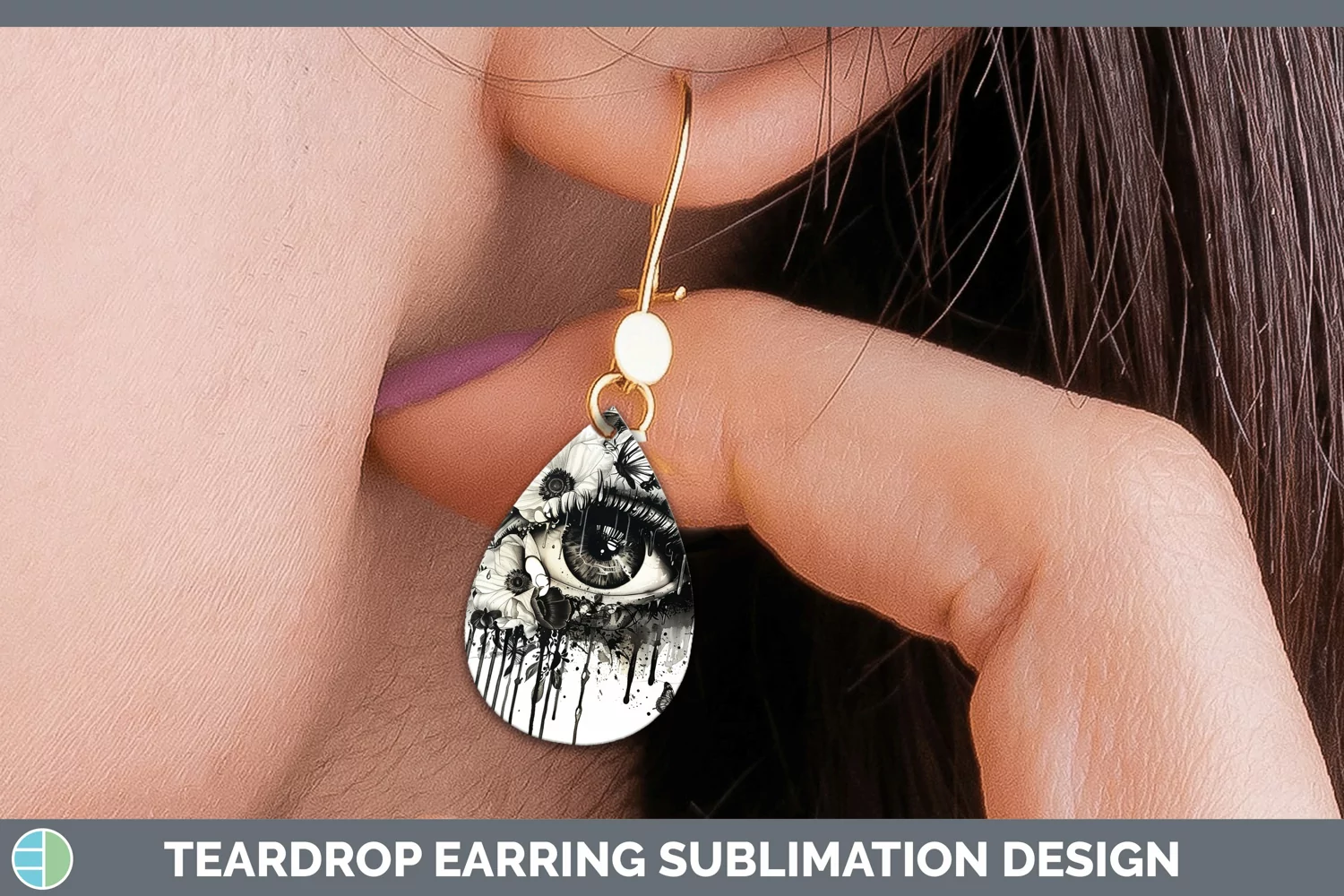 GorgeousWatercolor Teardrop Earrings design.