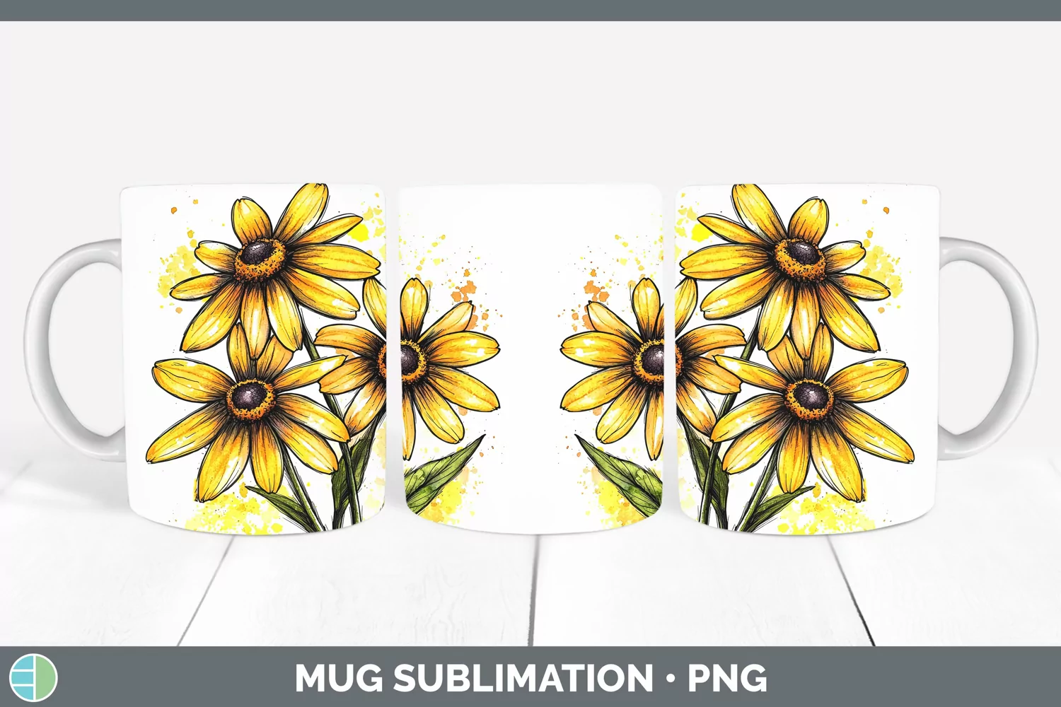 GorgeousWatercolor Mug Wrap design.