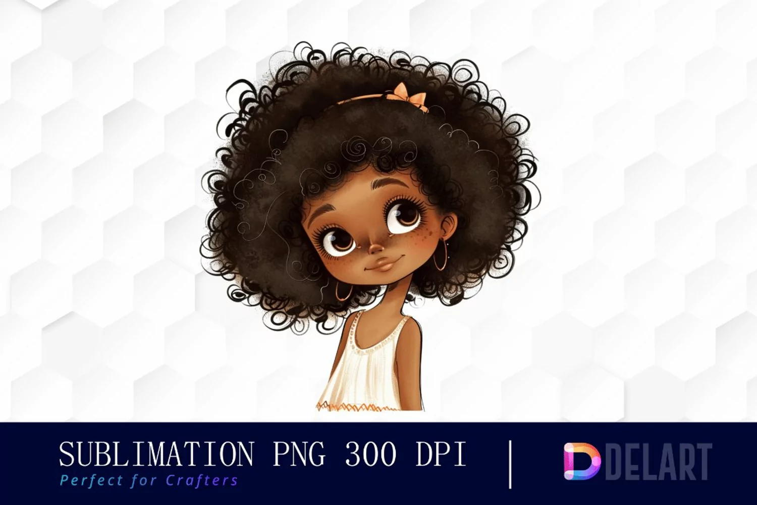 Black Girl Sublimation PNG Clipart product image 1