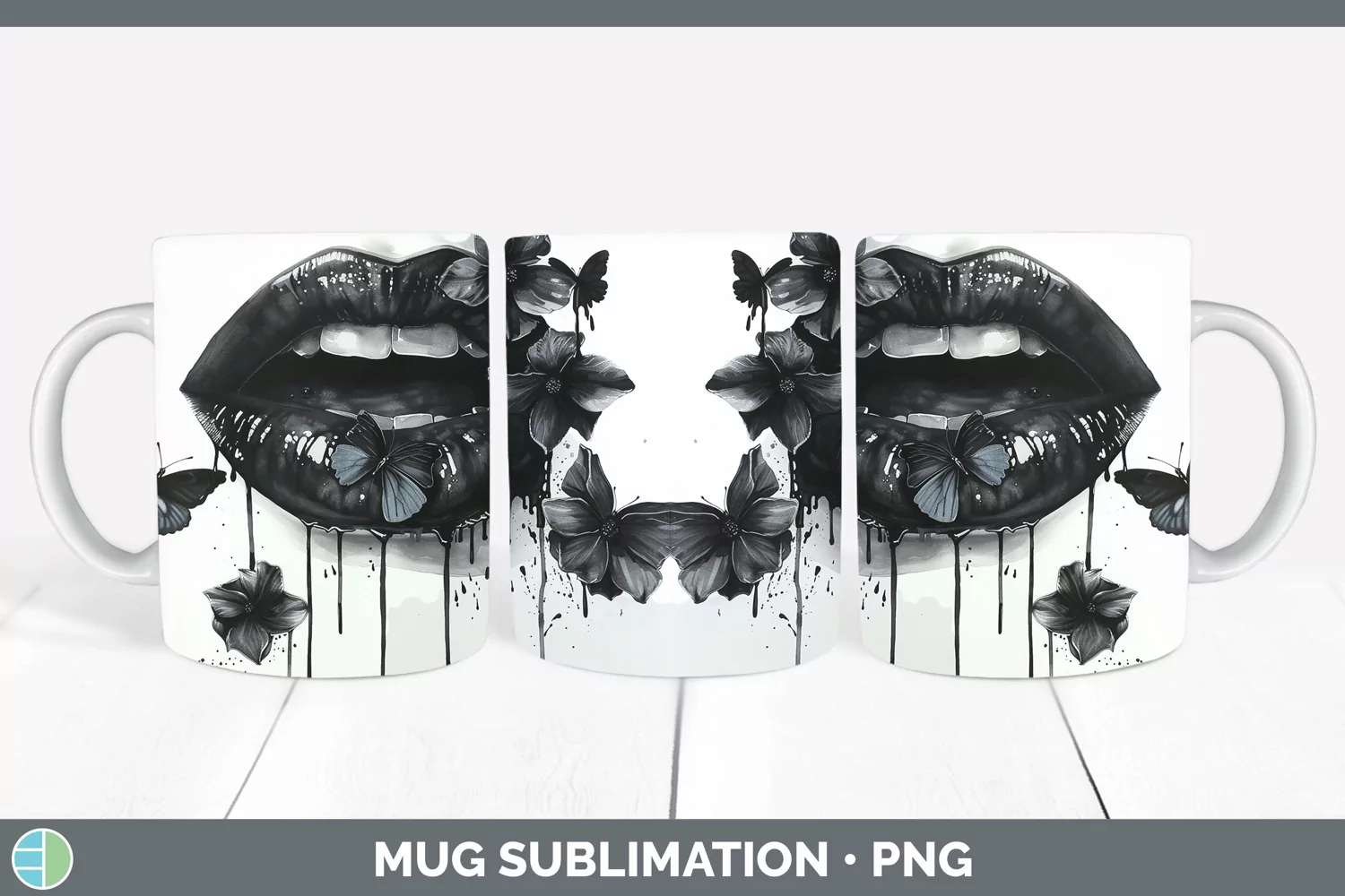 GorgeousWatercolor Mug Wrap design.