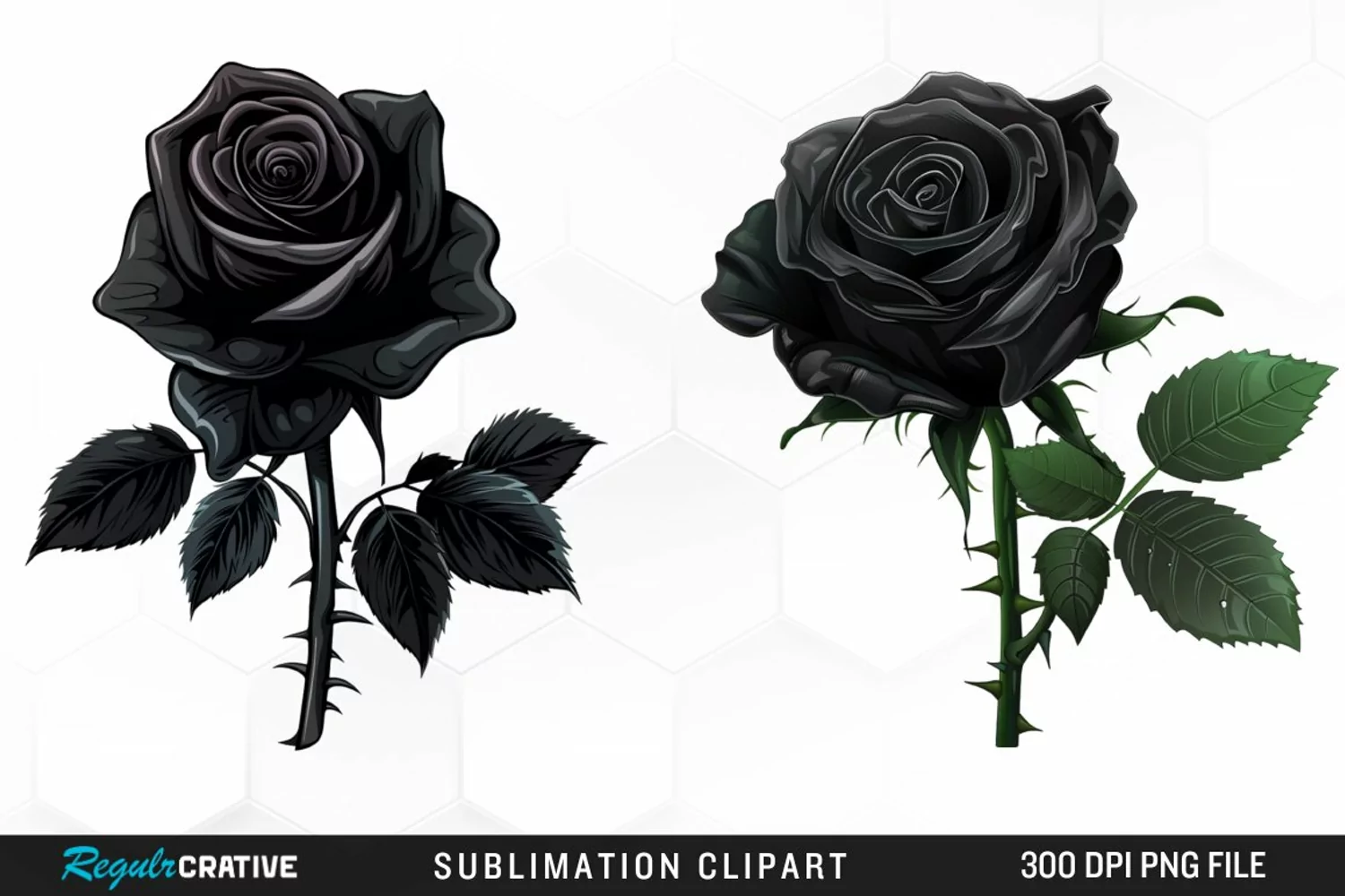 Watercolor Black Rose Artwork Clipart product image 1