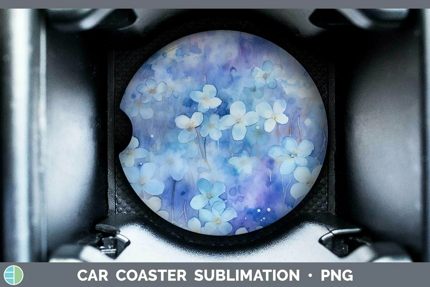 GorgeousWatercolor Car Coaster design.