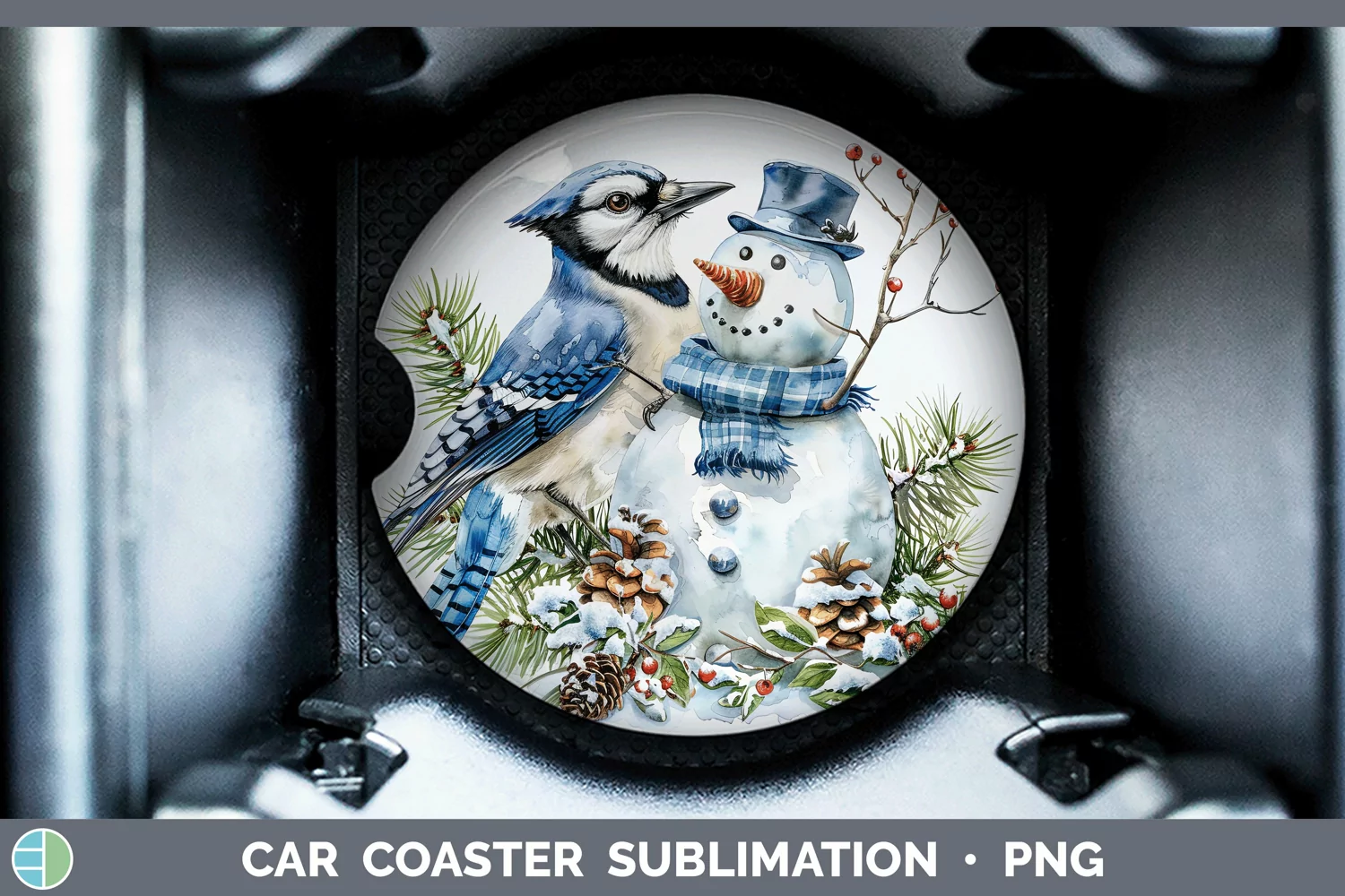 GorgeousWatercolor Car Coaster design.