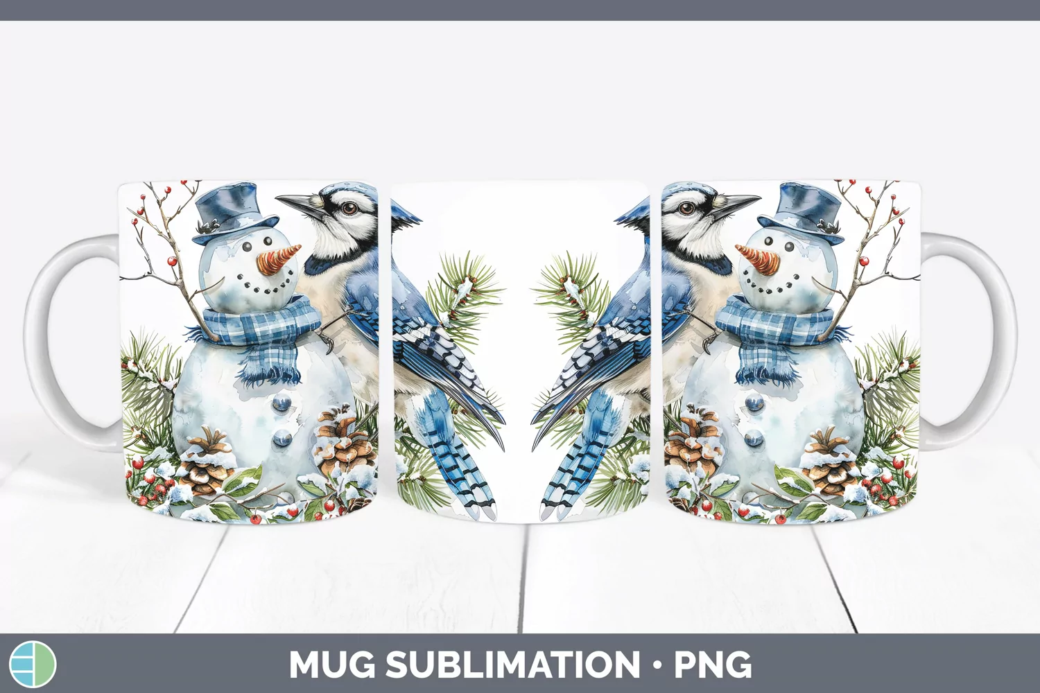 GorgeousWatercolor Mug Wrap design.