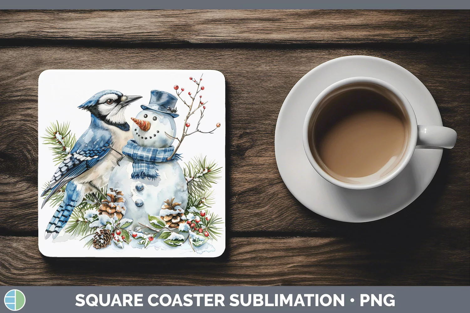 GorgeousWatercolor Square Coaster design.