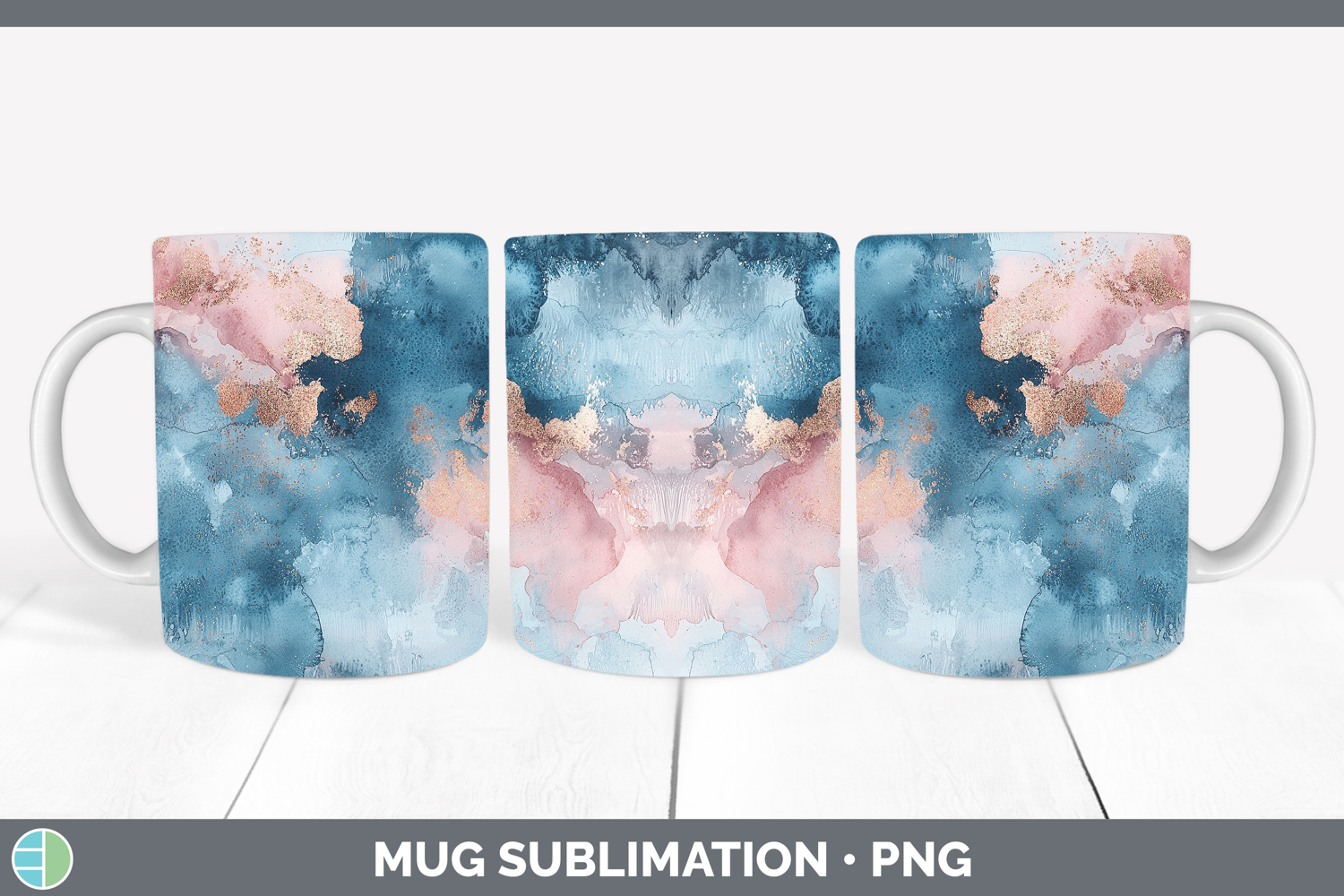 GorgeousWatercolor Mug Wrap design.