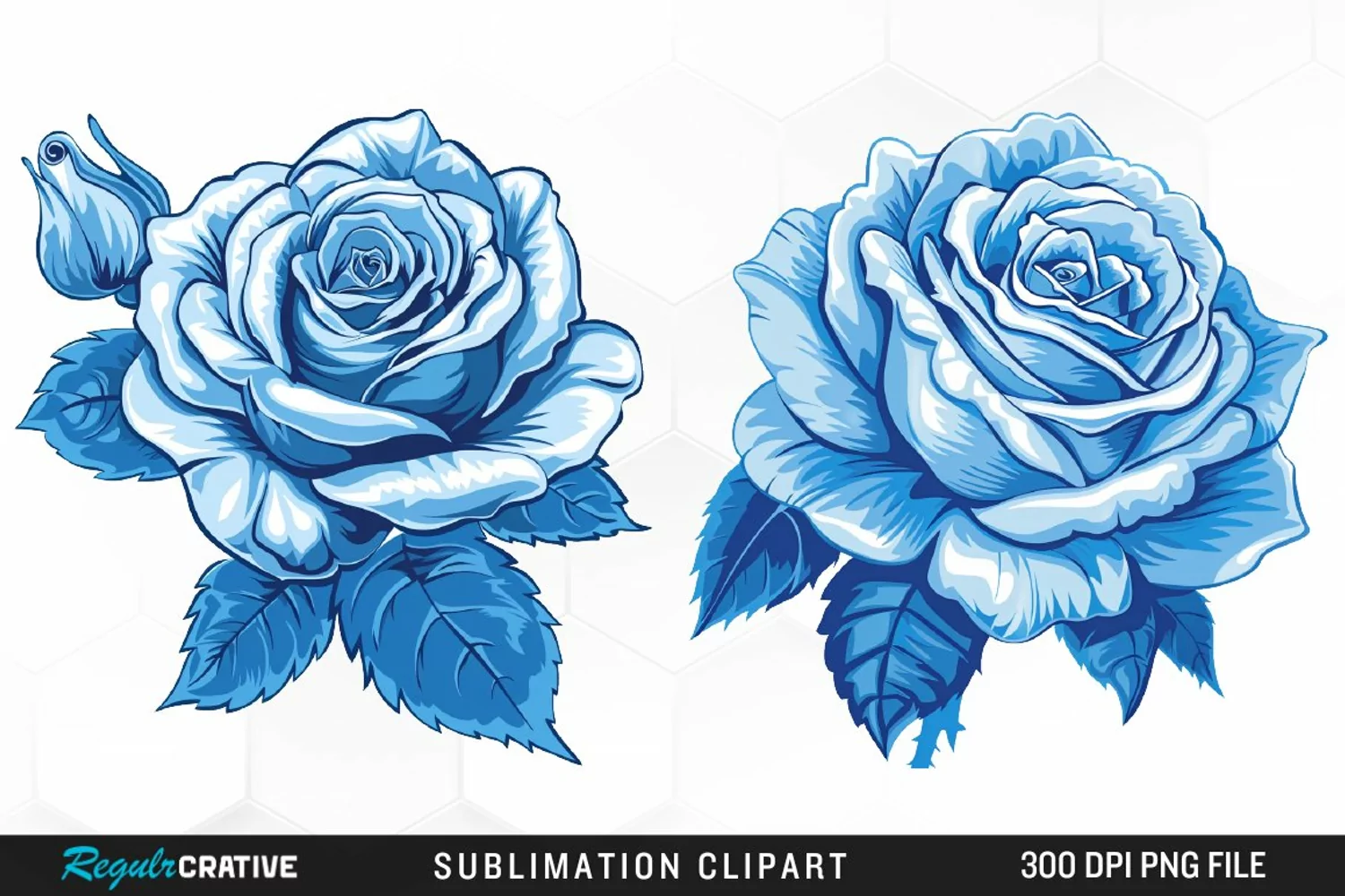 Watercolor Blue Roses Graphic Clipart product image 1