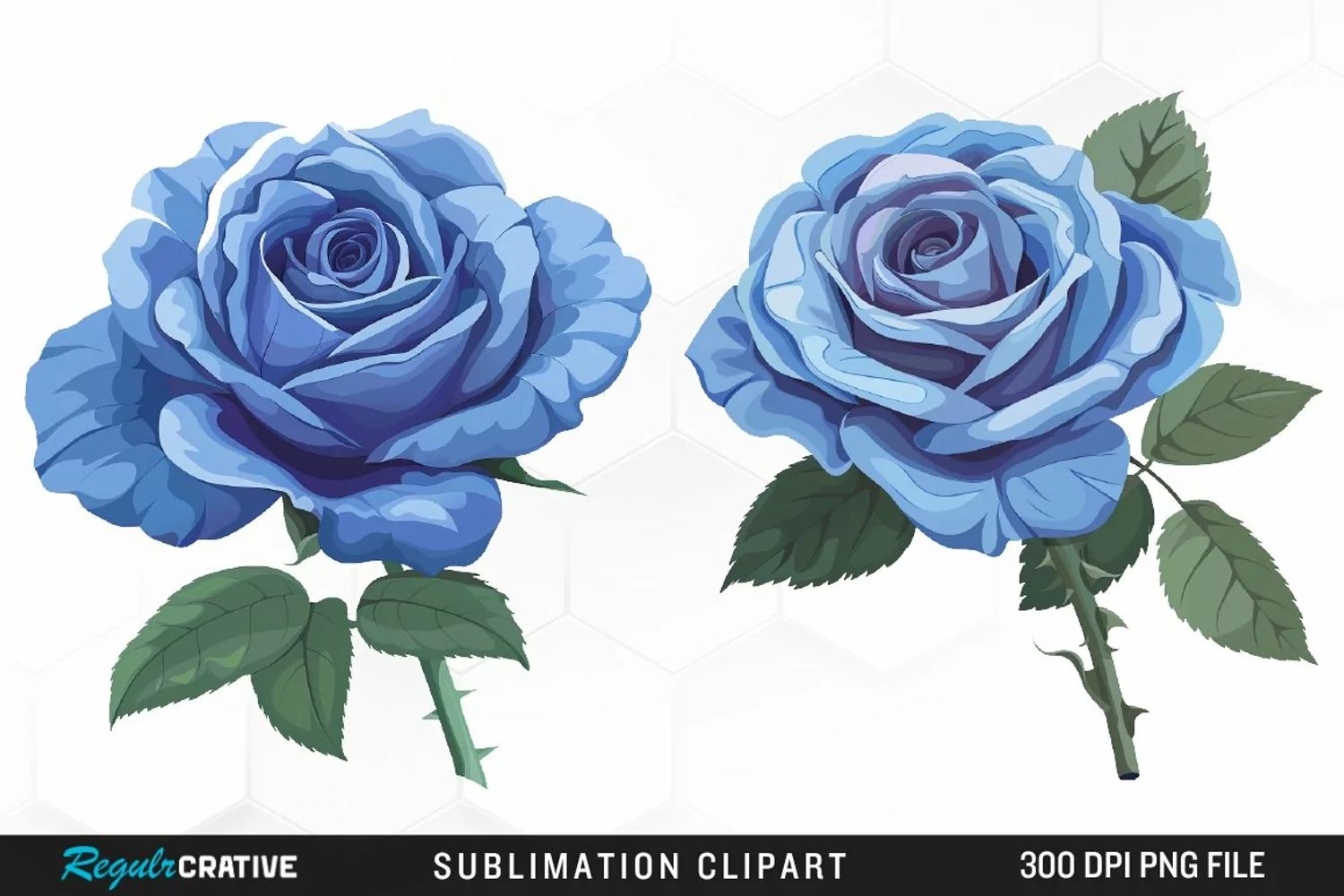 Watercolor Blue Roses Graphic Clipart product image 1