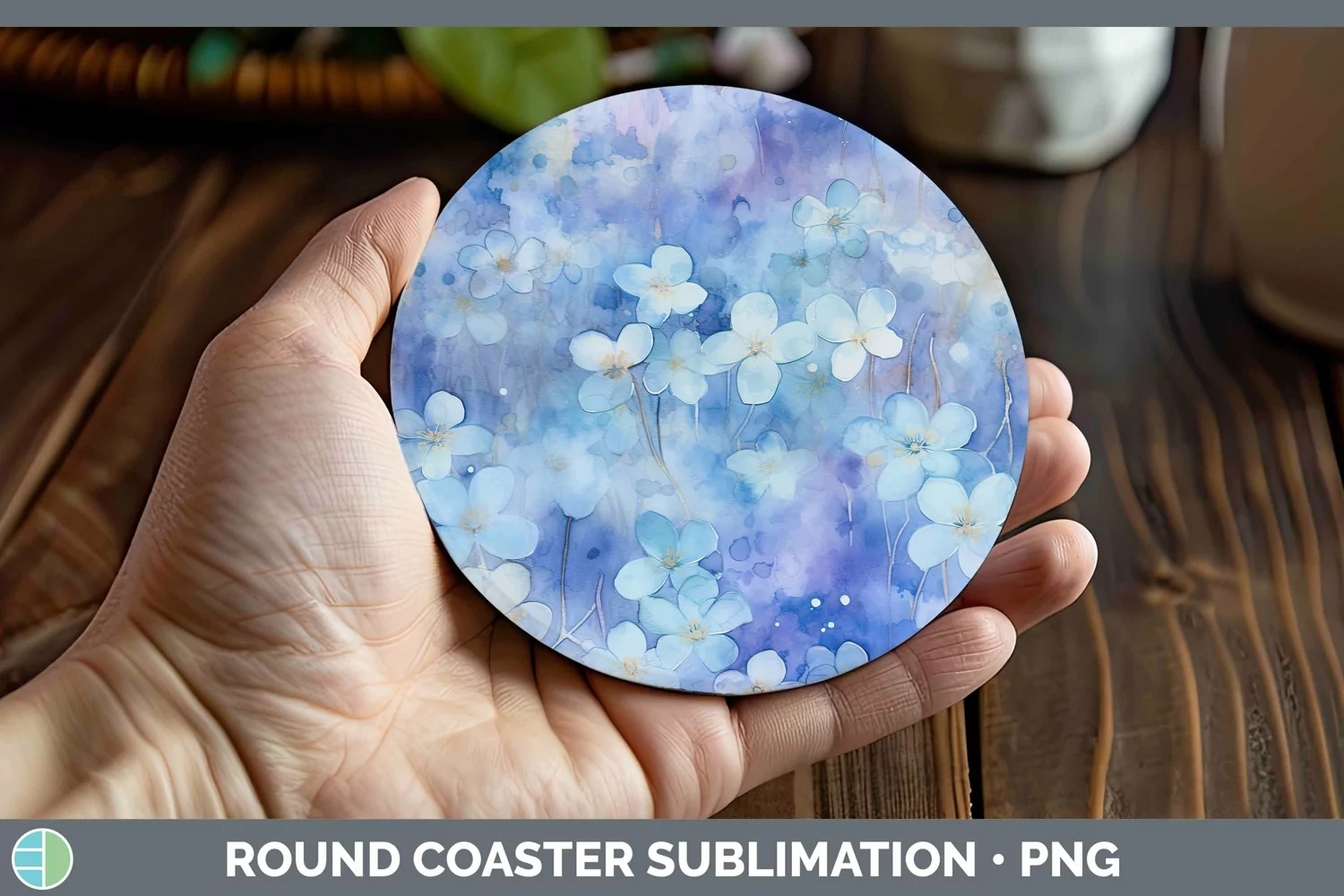 GorgeousWatercolor Round Coaster design.