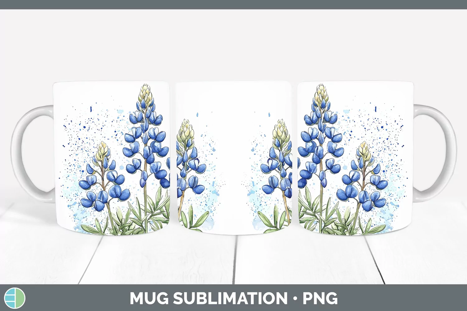 GorgeousWatercolor Mug Wrap design.
