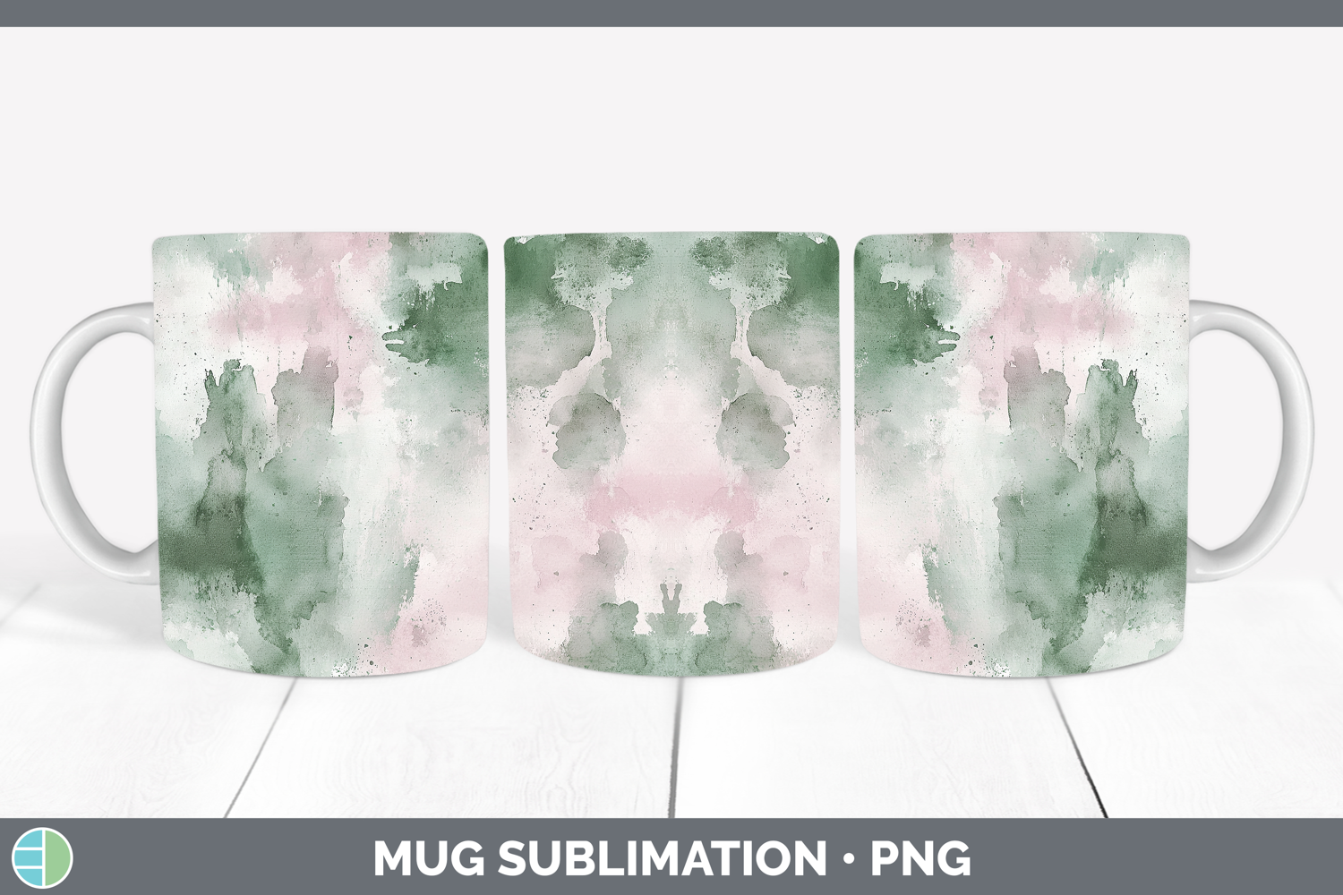 GorgeousWatercolor Mug Wrap design.
