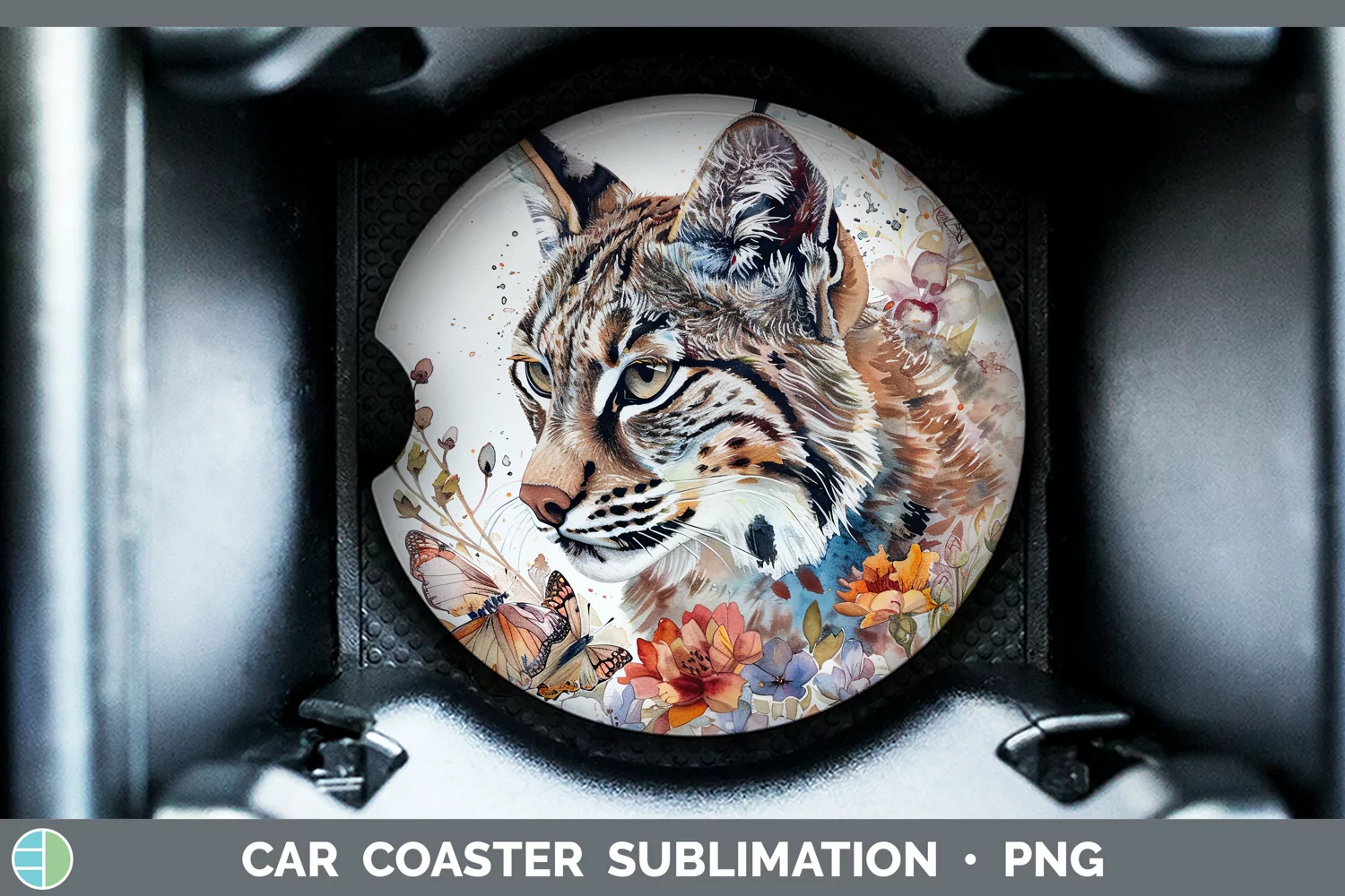GorgeousWatercolor Car Coaster design.