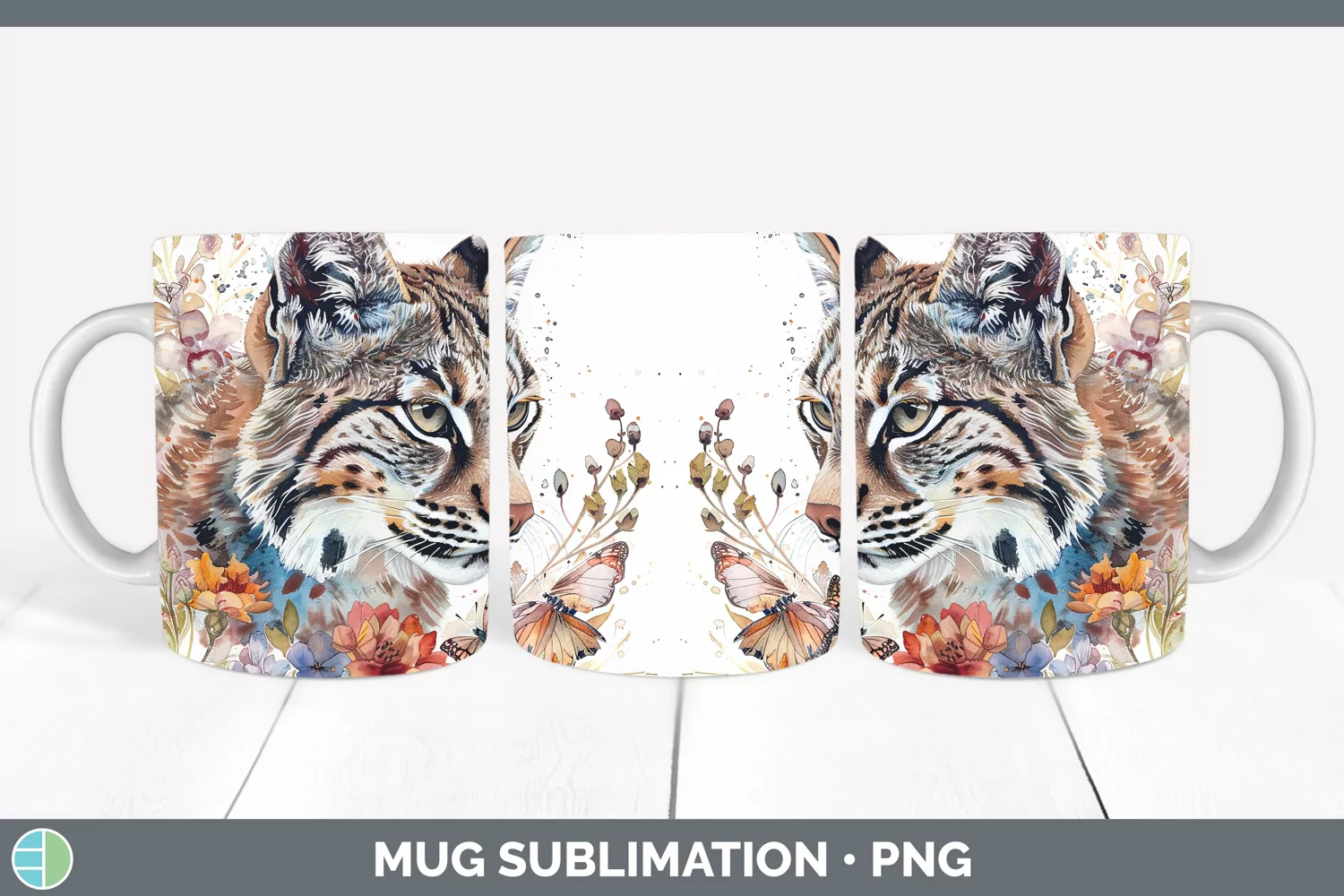 GorgeousWatercolor Mug Wrap design.