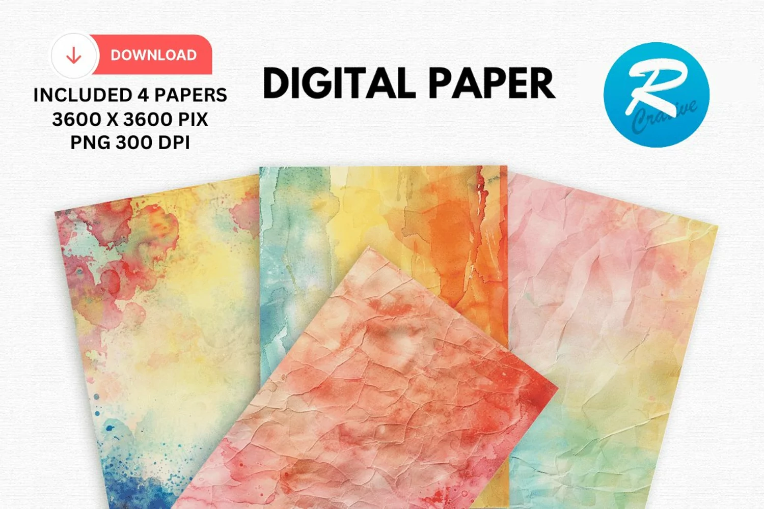 Watercolor Bohemian Digital Paper, Bohemian Background product image 1