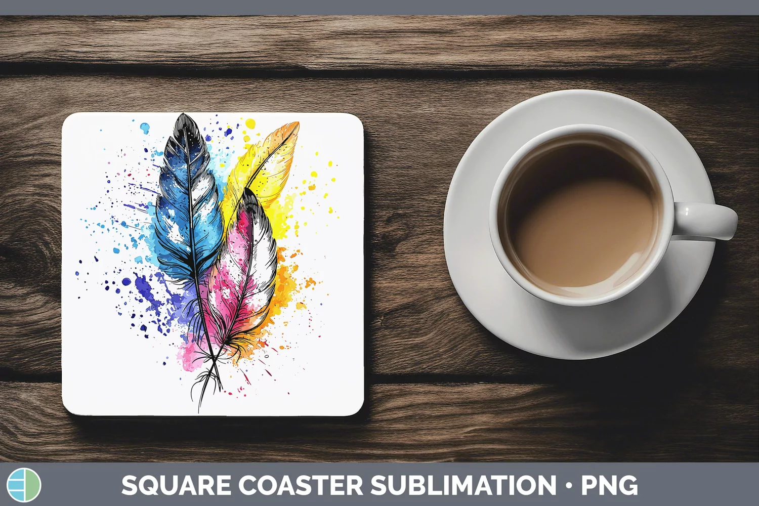 GorgeousWatercolor Square Coaster design.