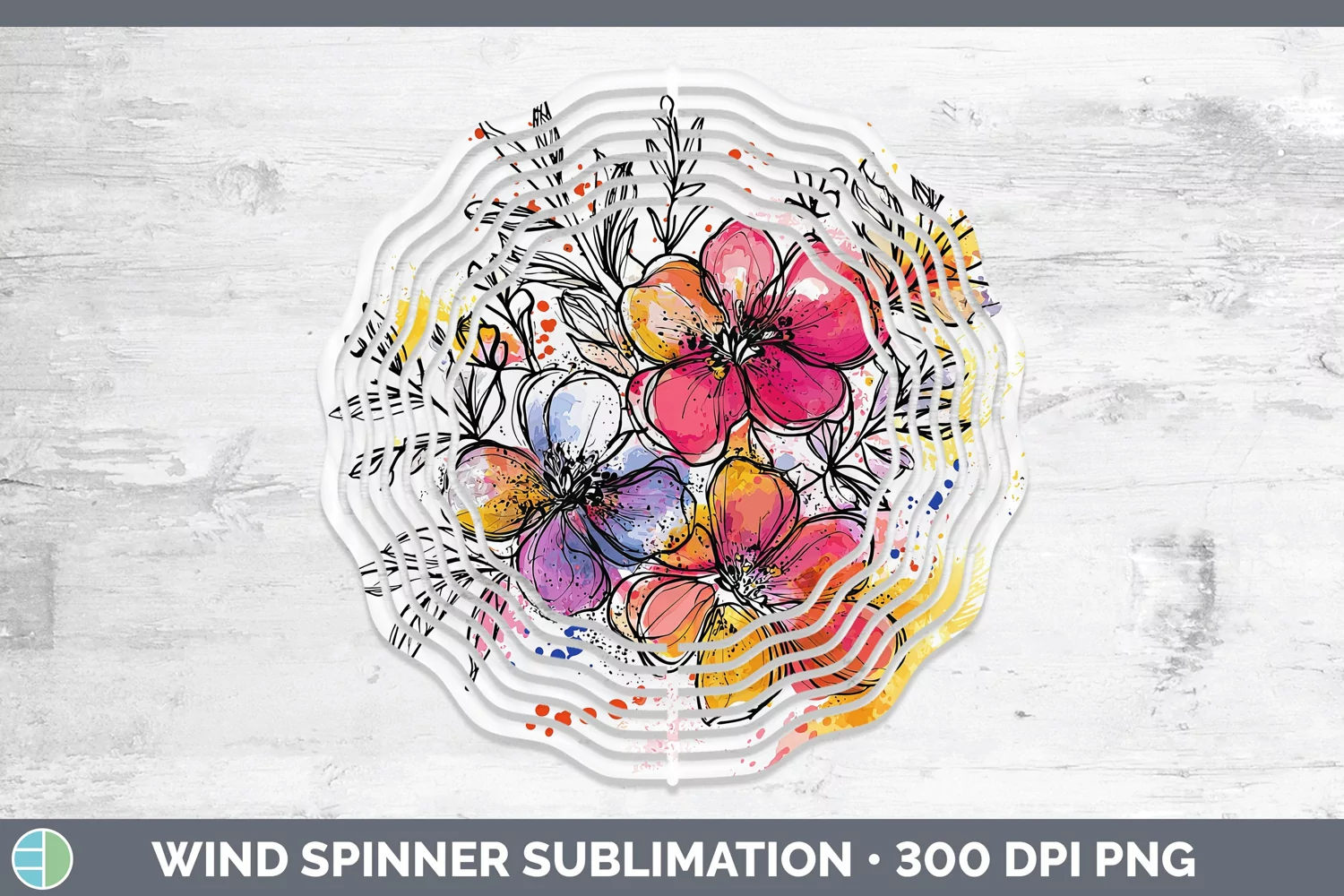 GorgeousWatercolor Wind Spinner design.