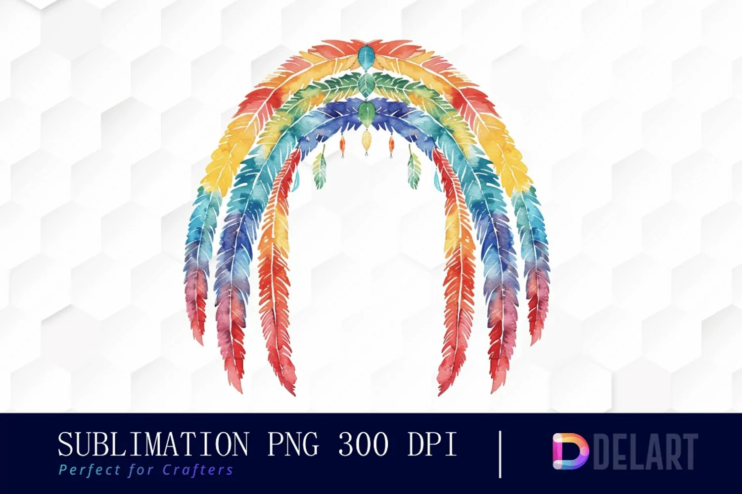 Boho Rainbow Sublimation PNG Clipart product image 1