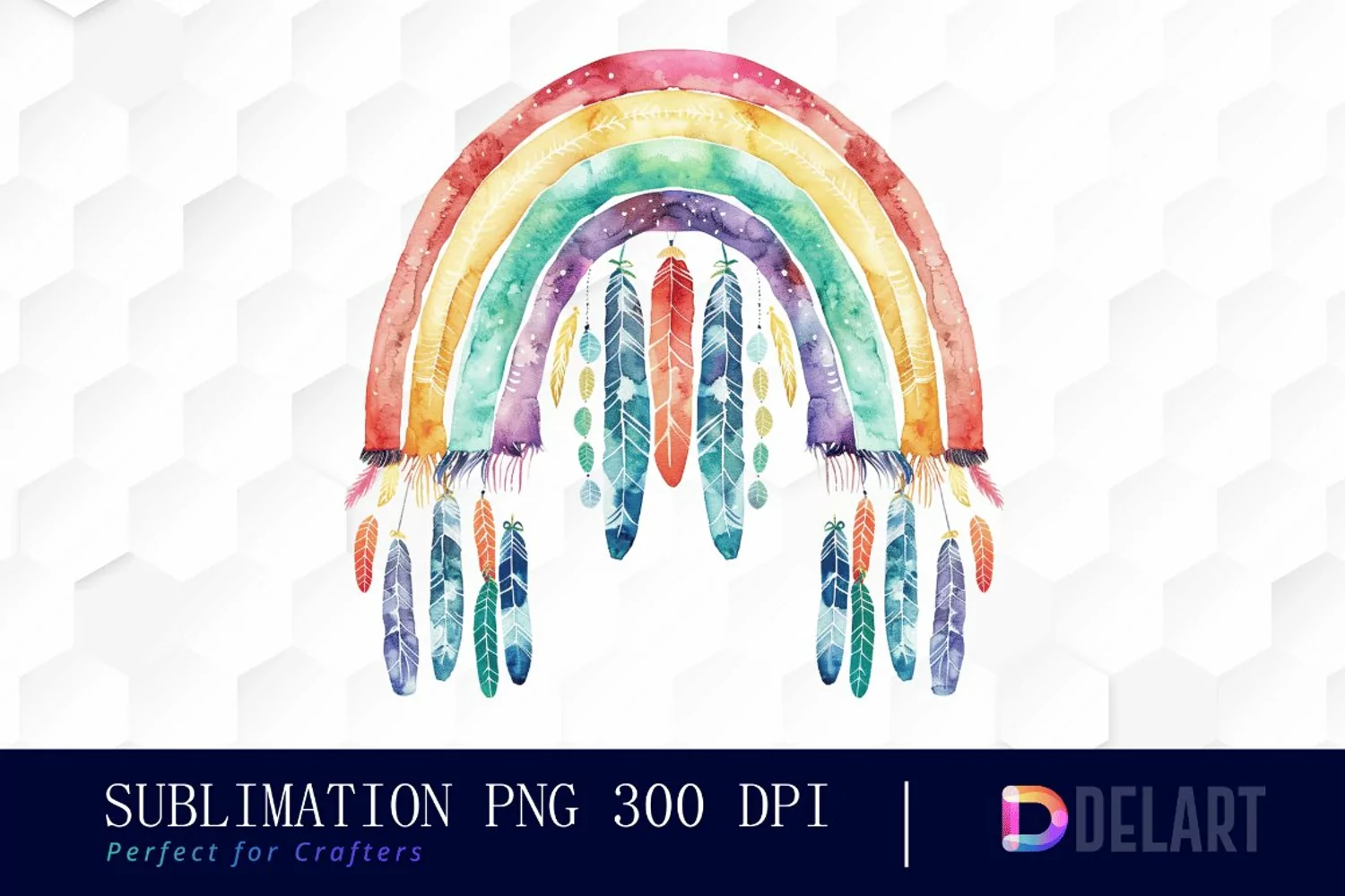 Boho Rainbow Illustration Clipart product image 1