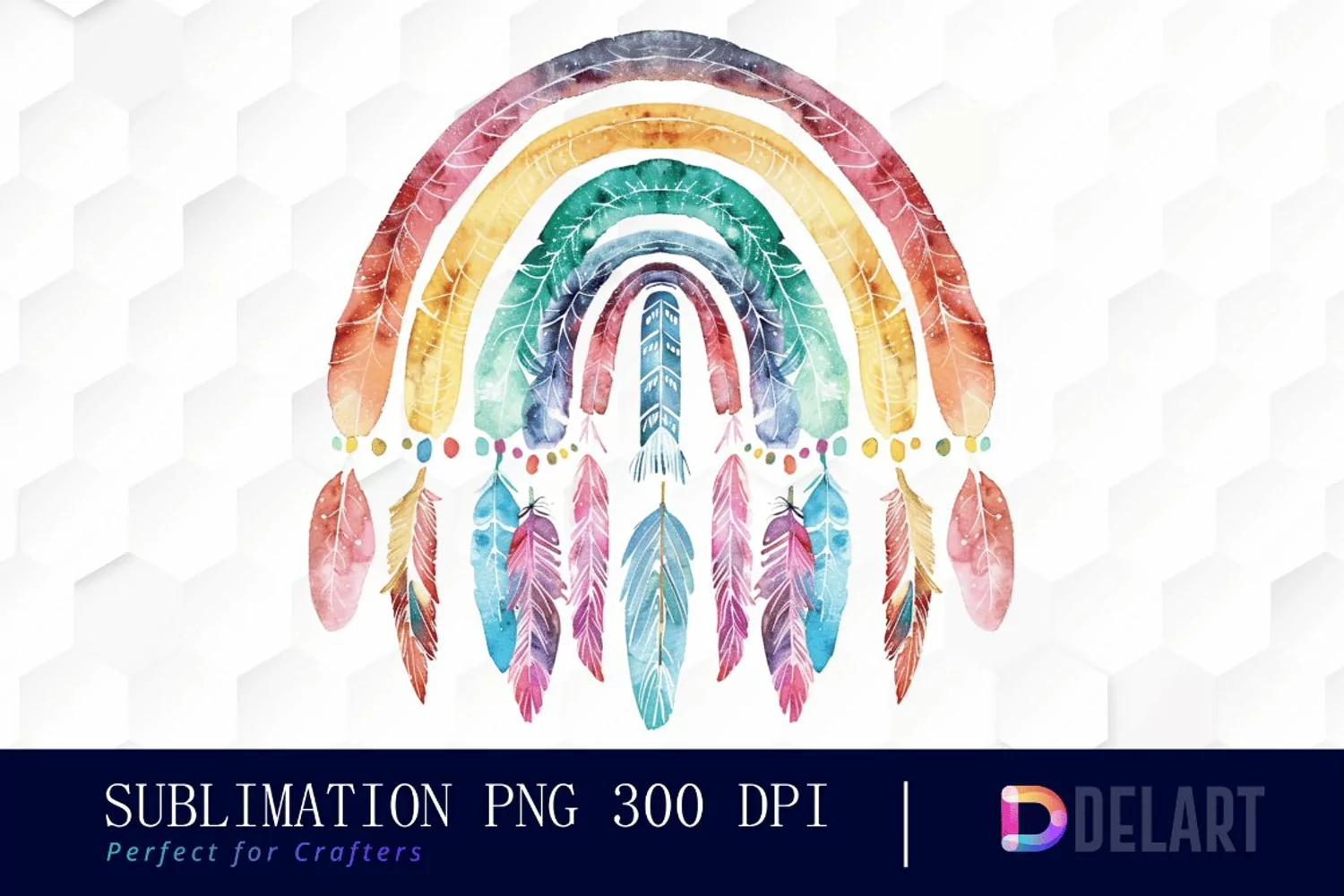 Boho Rainbow Art Clipart product image 1