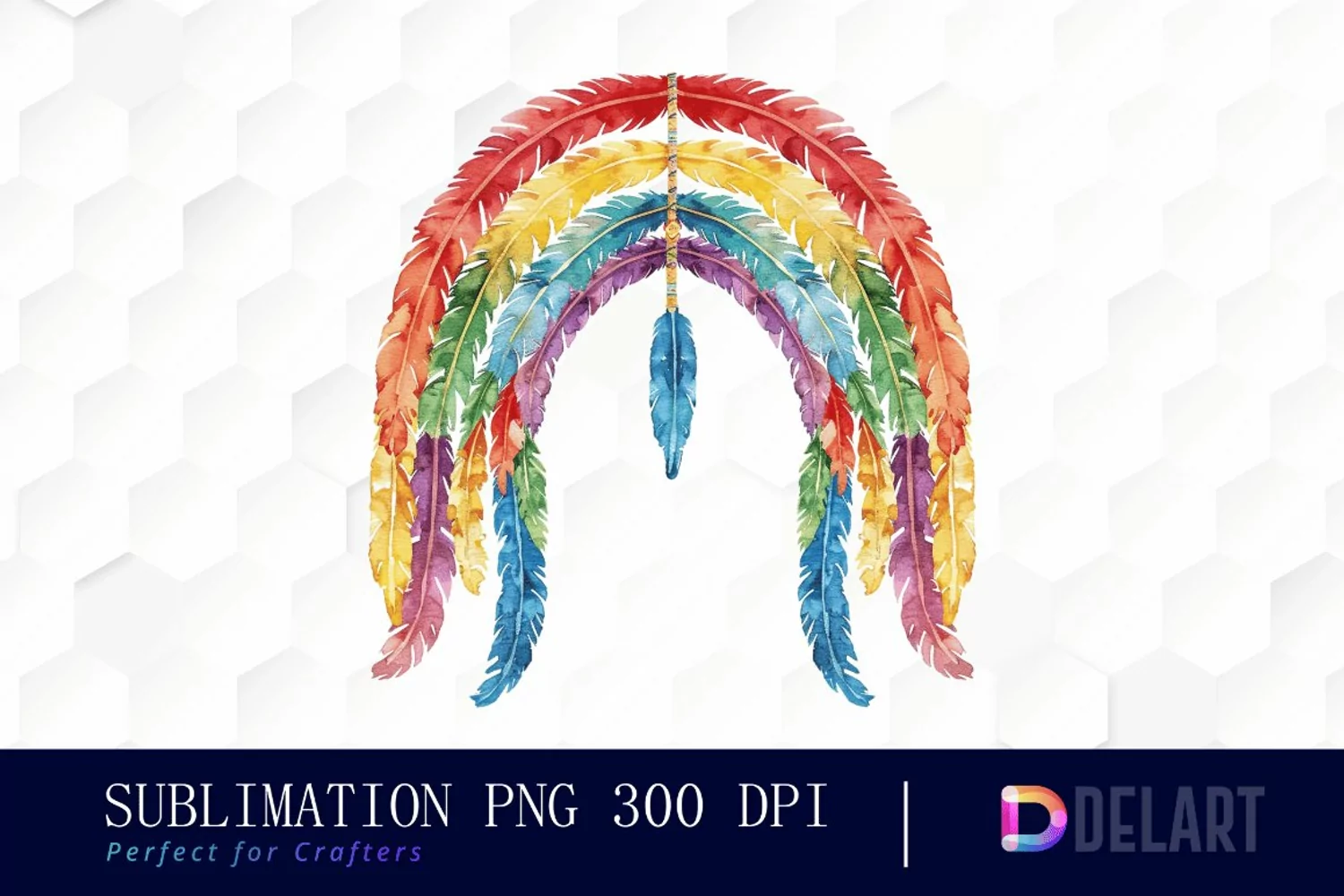 Boho Rainbow Sublimation PNG Clipart product image 1