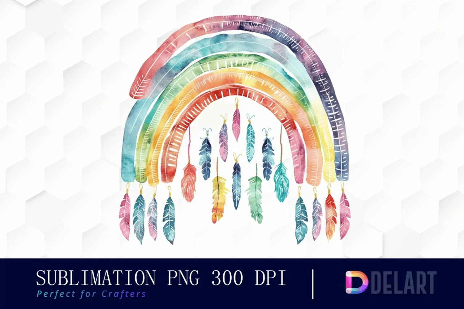 Boho Rainbow Illustration Clipart product image 1
