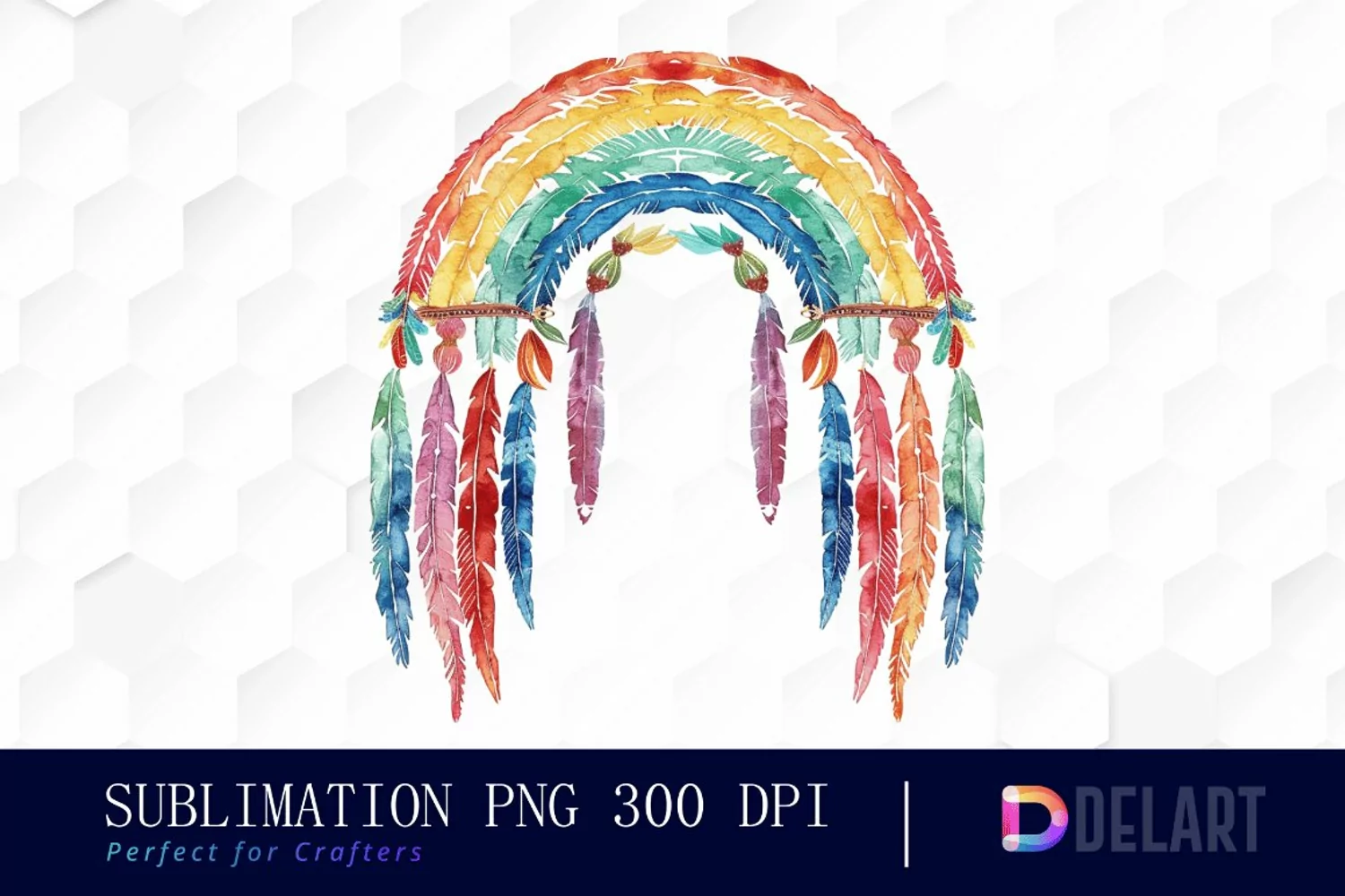 Boho Rainbow Illustration Clipart product image 1
