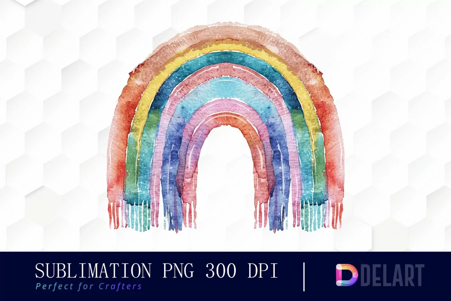 Boho Rainbow Sublimation PNG Clipart product image 1