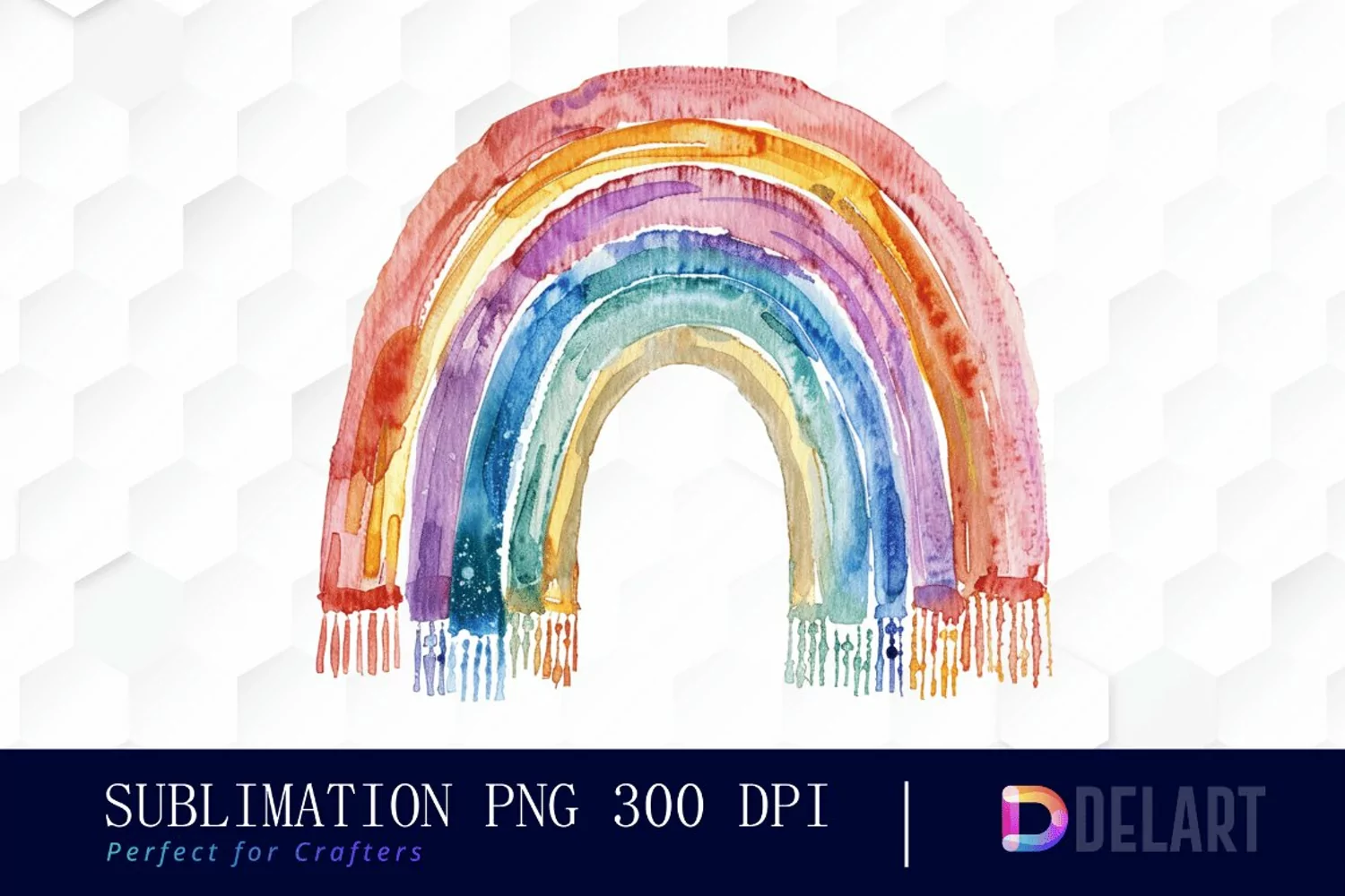 Boho Rainbow Watercolor Clipart product image 1