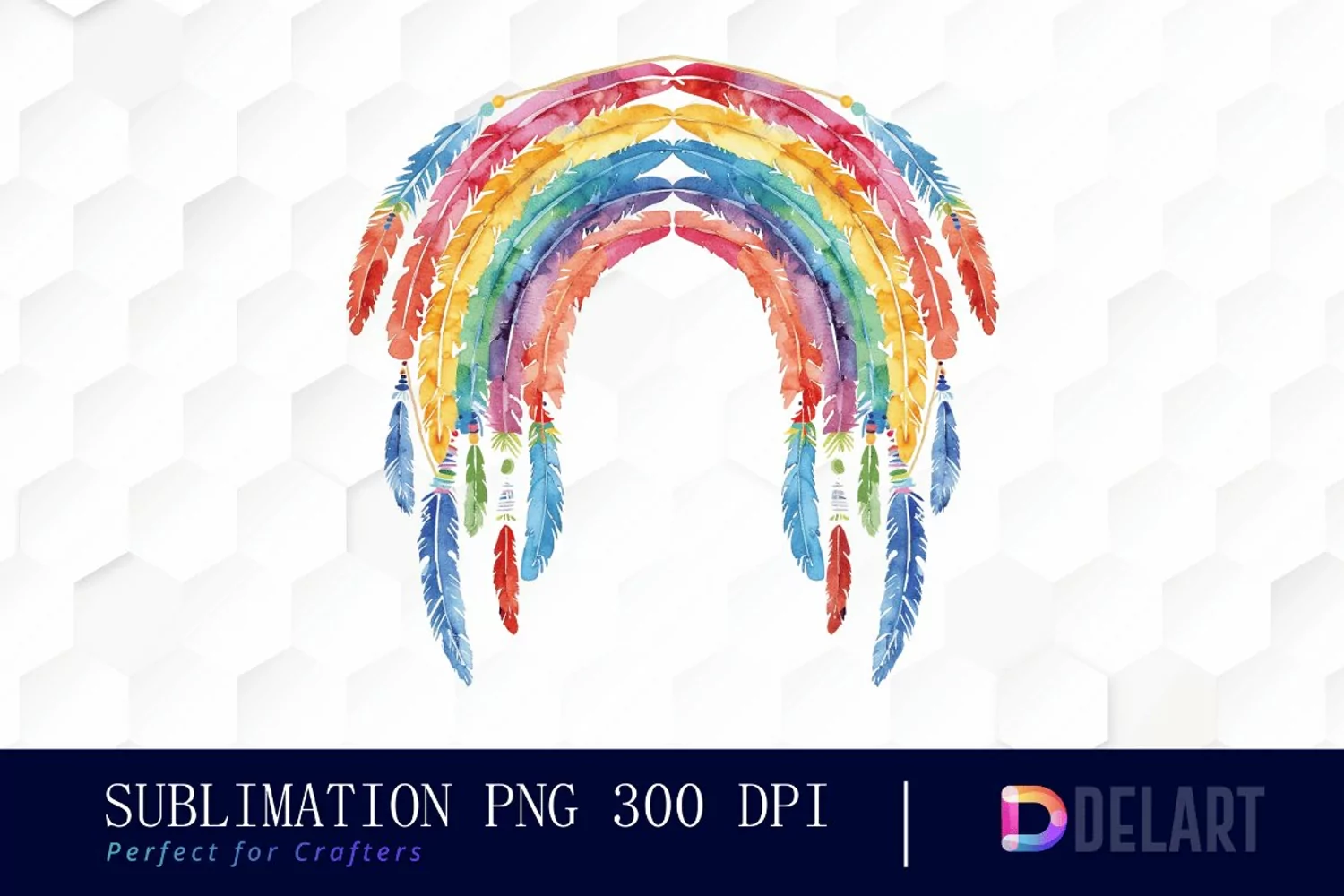 Boho Rainbow Sublimation PNG Clipart product image 1