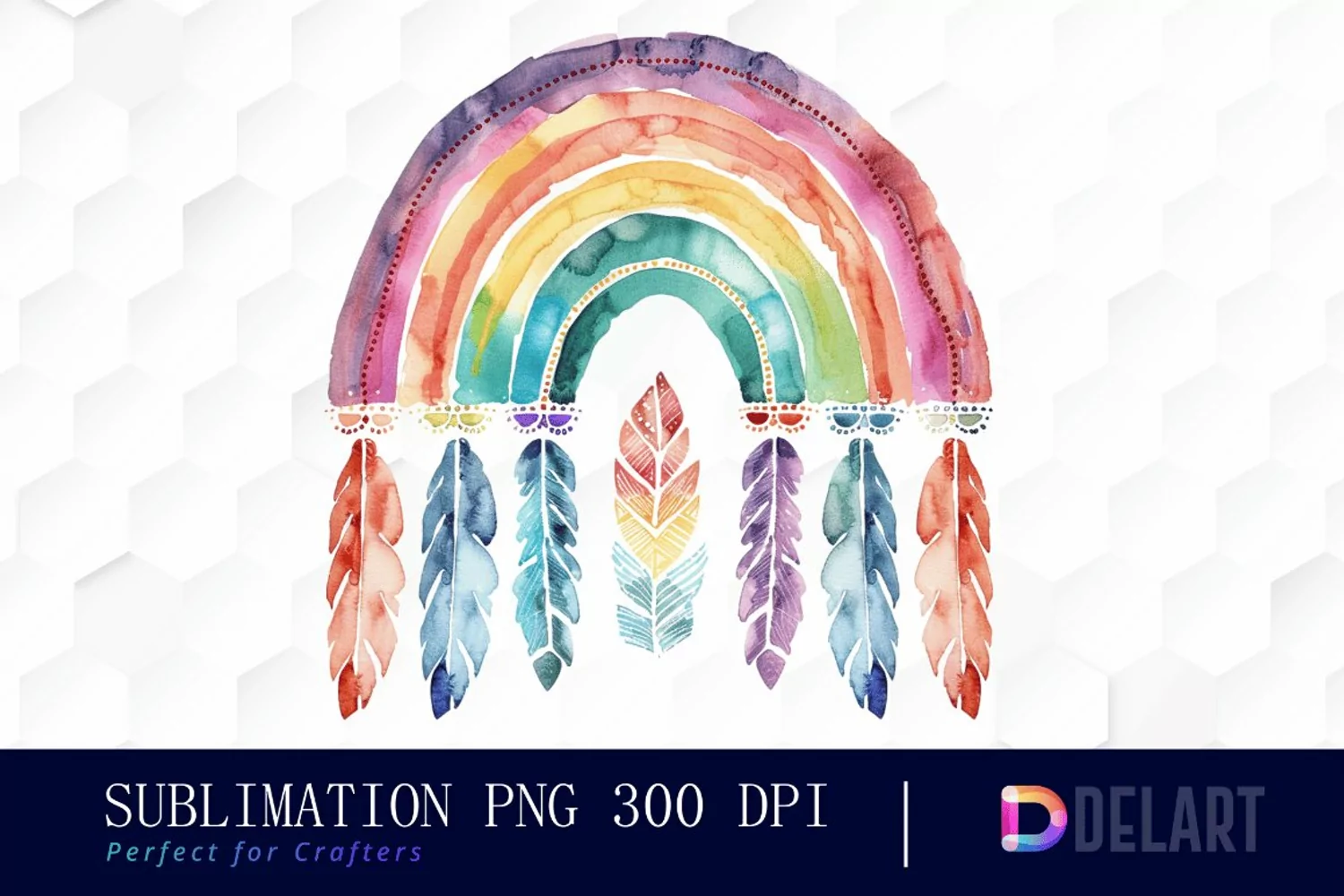 Boho Rainbow Graphics Clipart product image 1