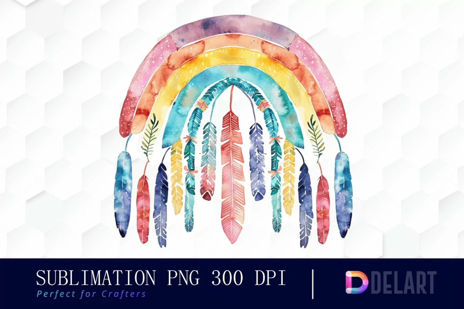 Boho Rainbow Graphics Clipart product image 1