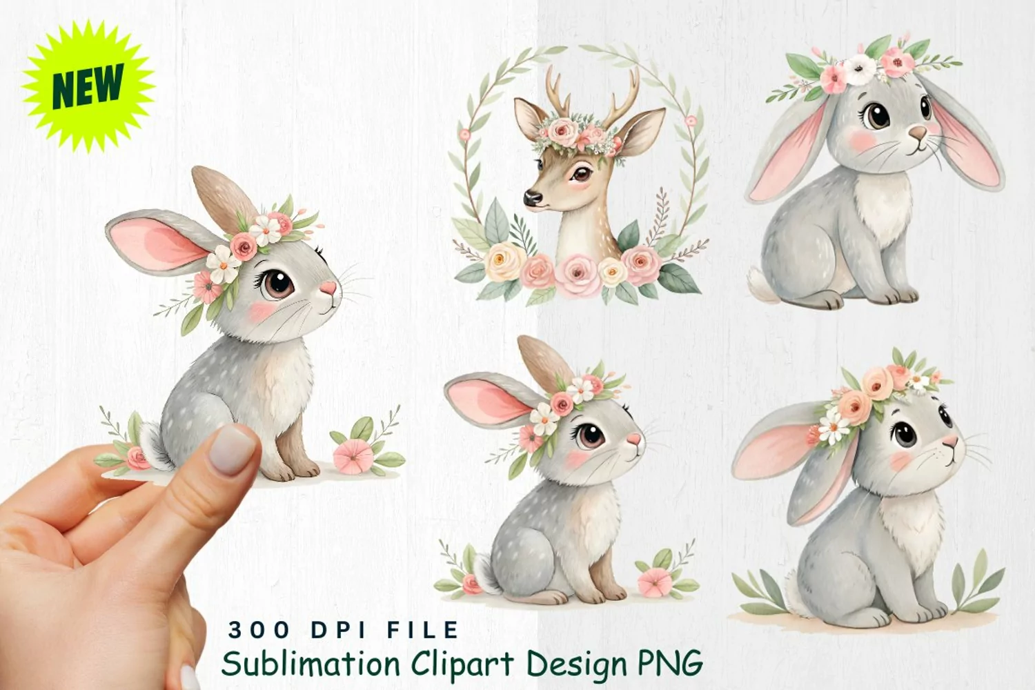 Watercolor Boho Woodland Animals Clipart product image 1