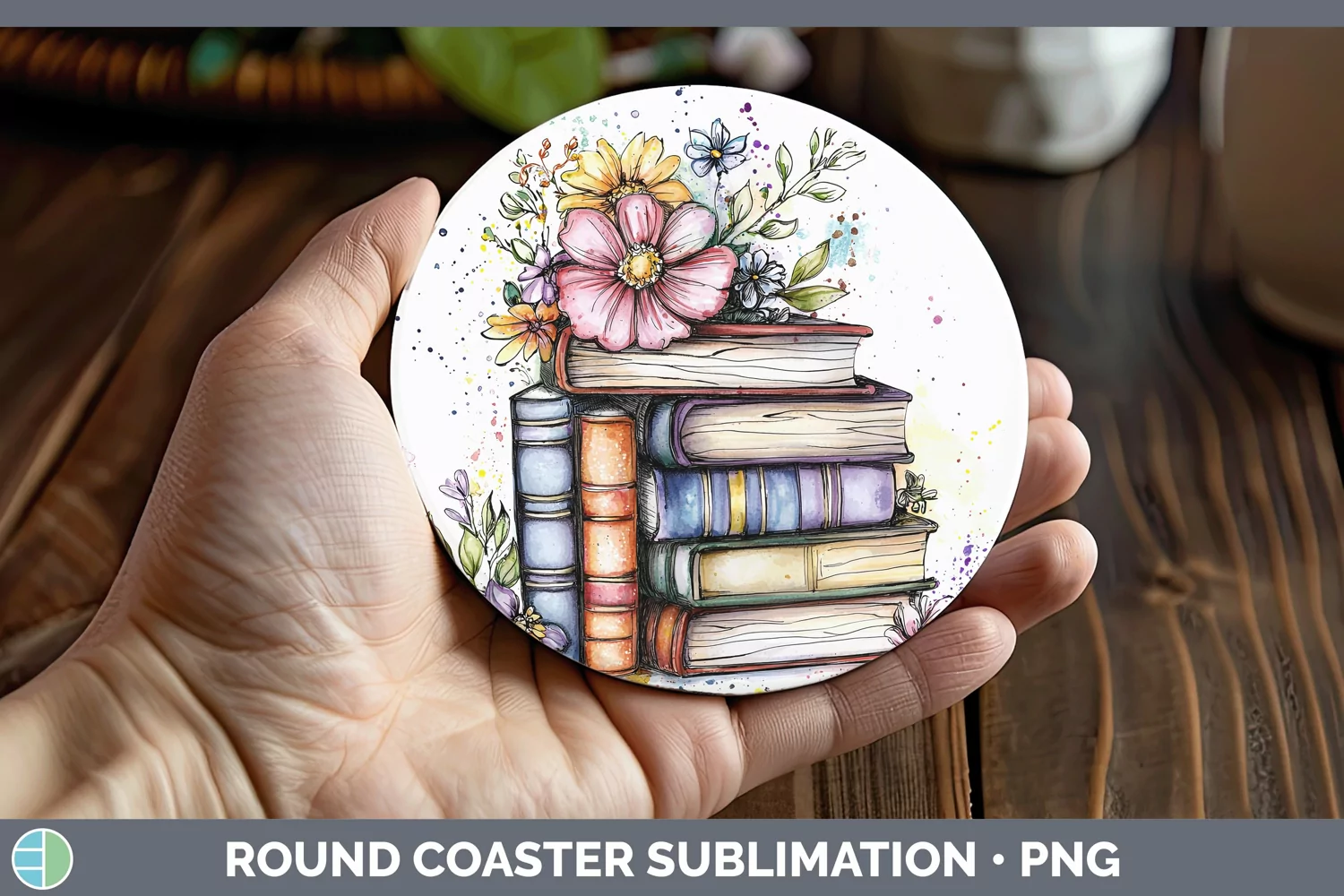 GorgeousWatercolor Round Coaster design.