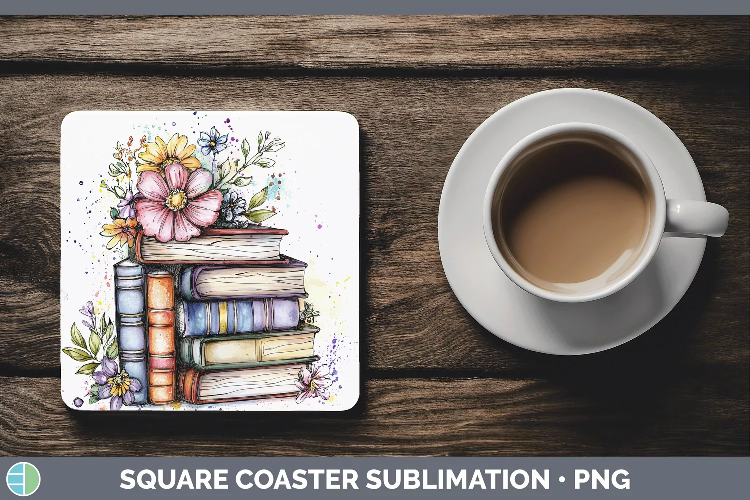 GorgeousWatercolor Square Coaster design.