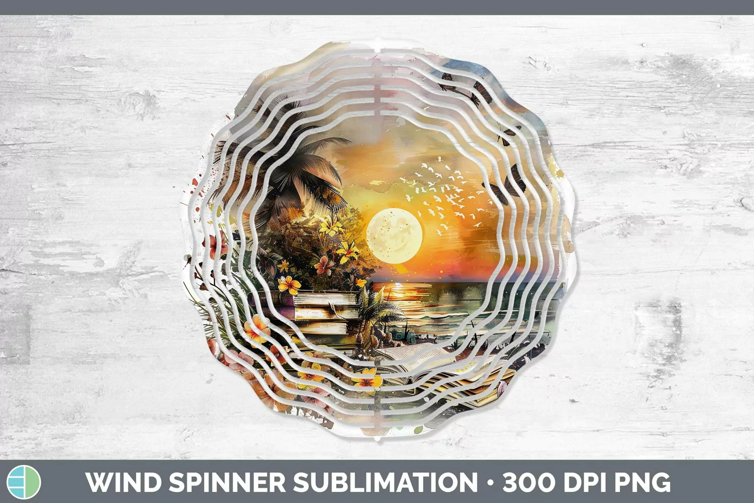 GorgeousWatercolor Books Wind Spinner design.
