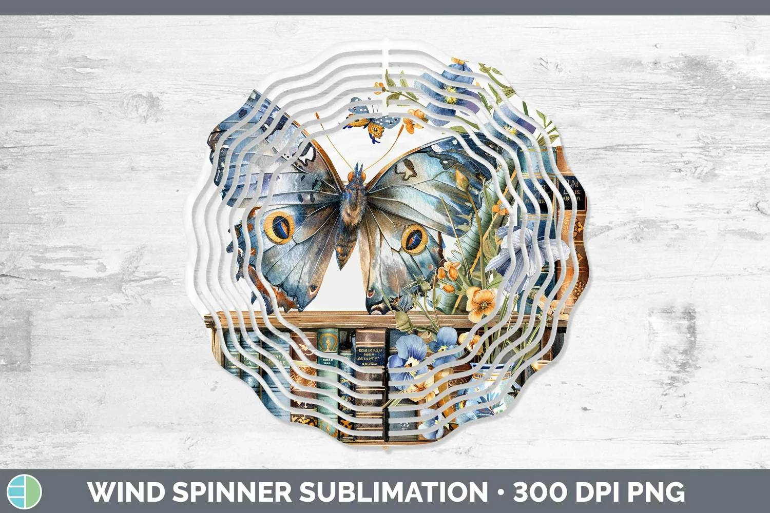 GorgeousWatercolor Books Wind Spinner design.