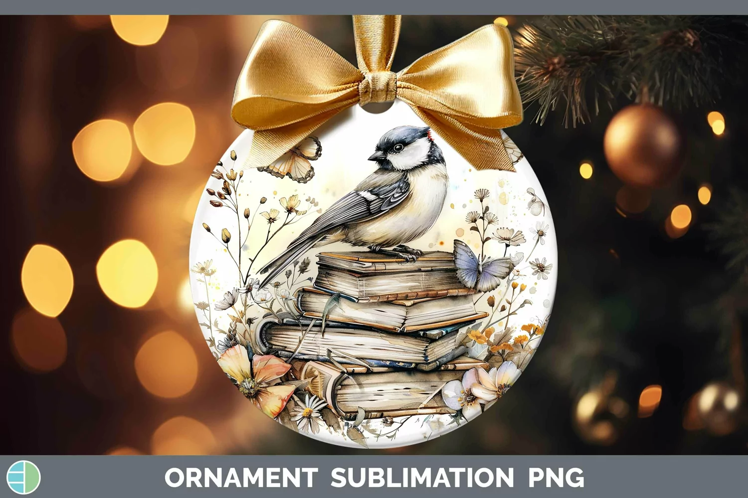 GorgeousWatercolor Books Ornament design.