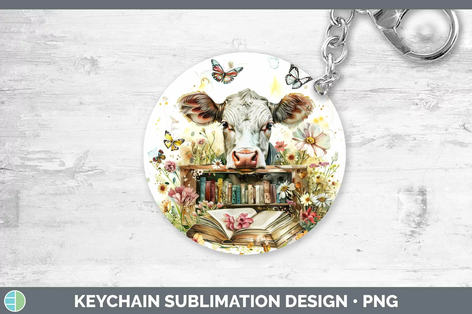 GorgeousWatercolor Books Keychain design.